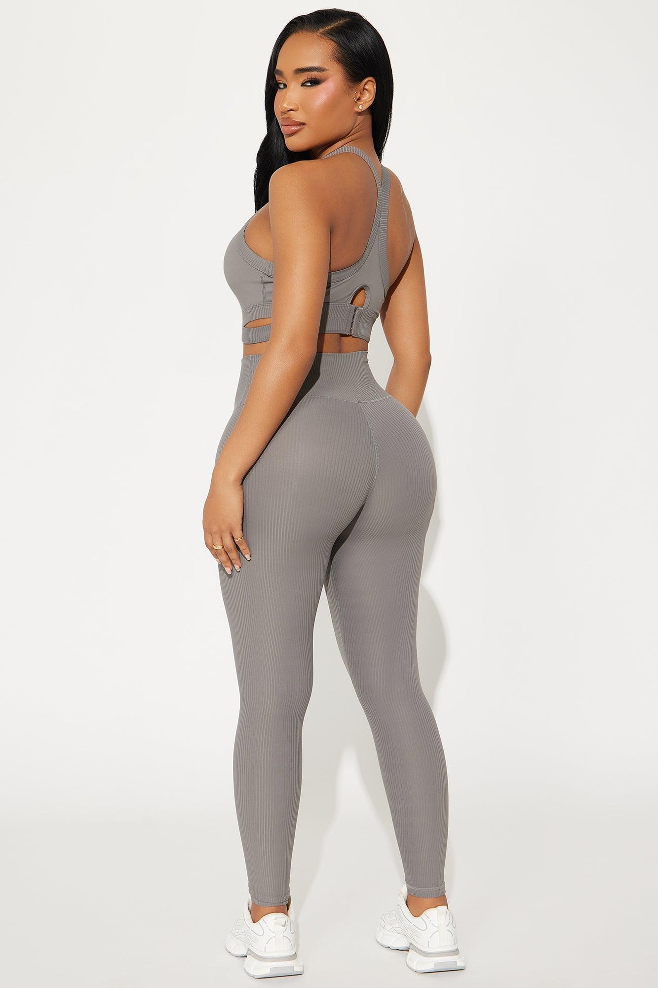 Breath Control Ribbed Active Set - Charcoal Product Image