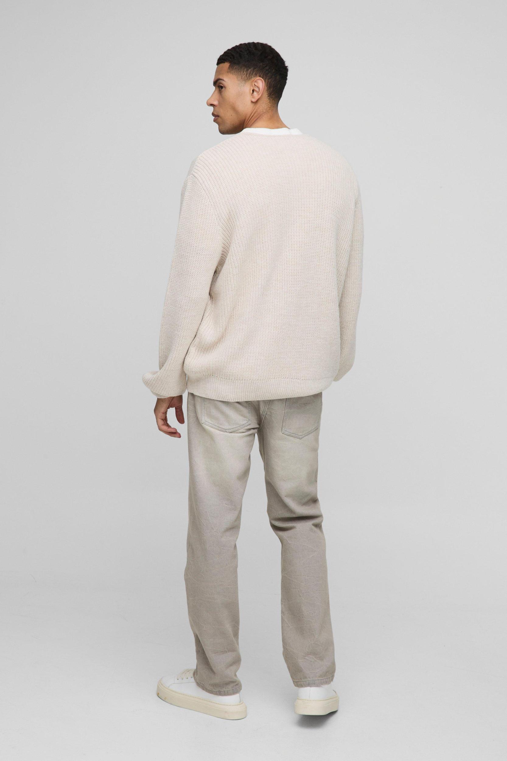 Regular Fit Ribbed Zip Through Collarless Knitted Cardigan | boohooMAN USA Product Image