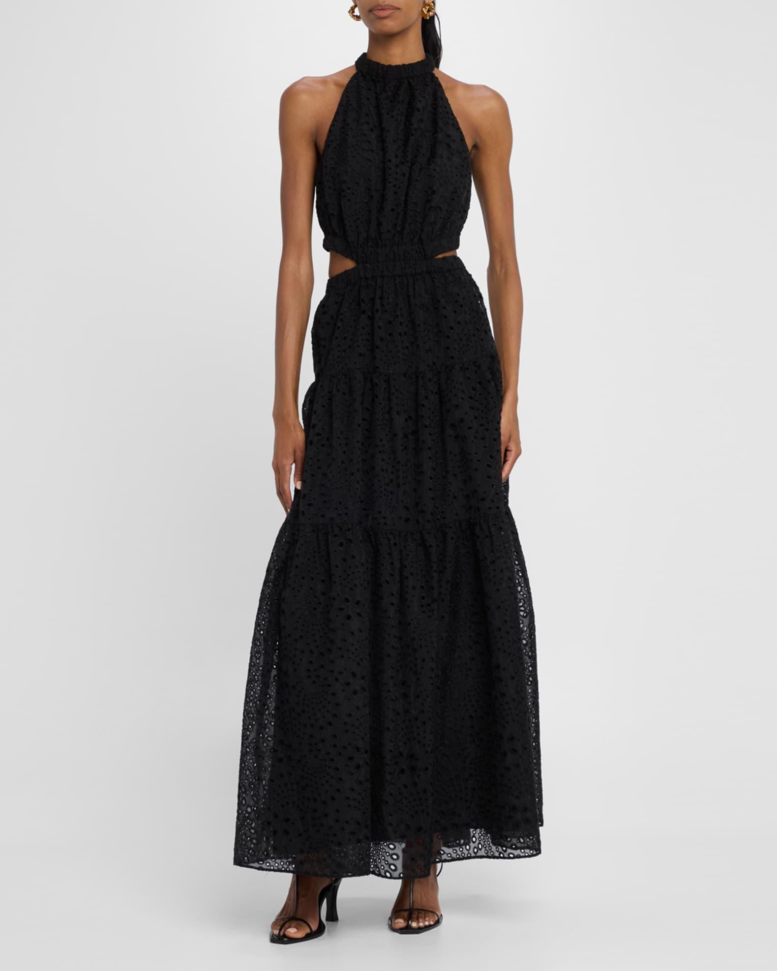 Claudia Embroidered Cutout Maxi Dress Product Image