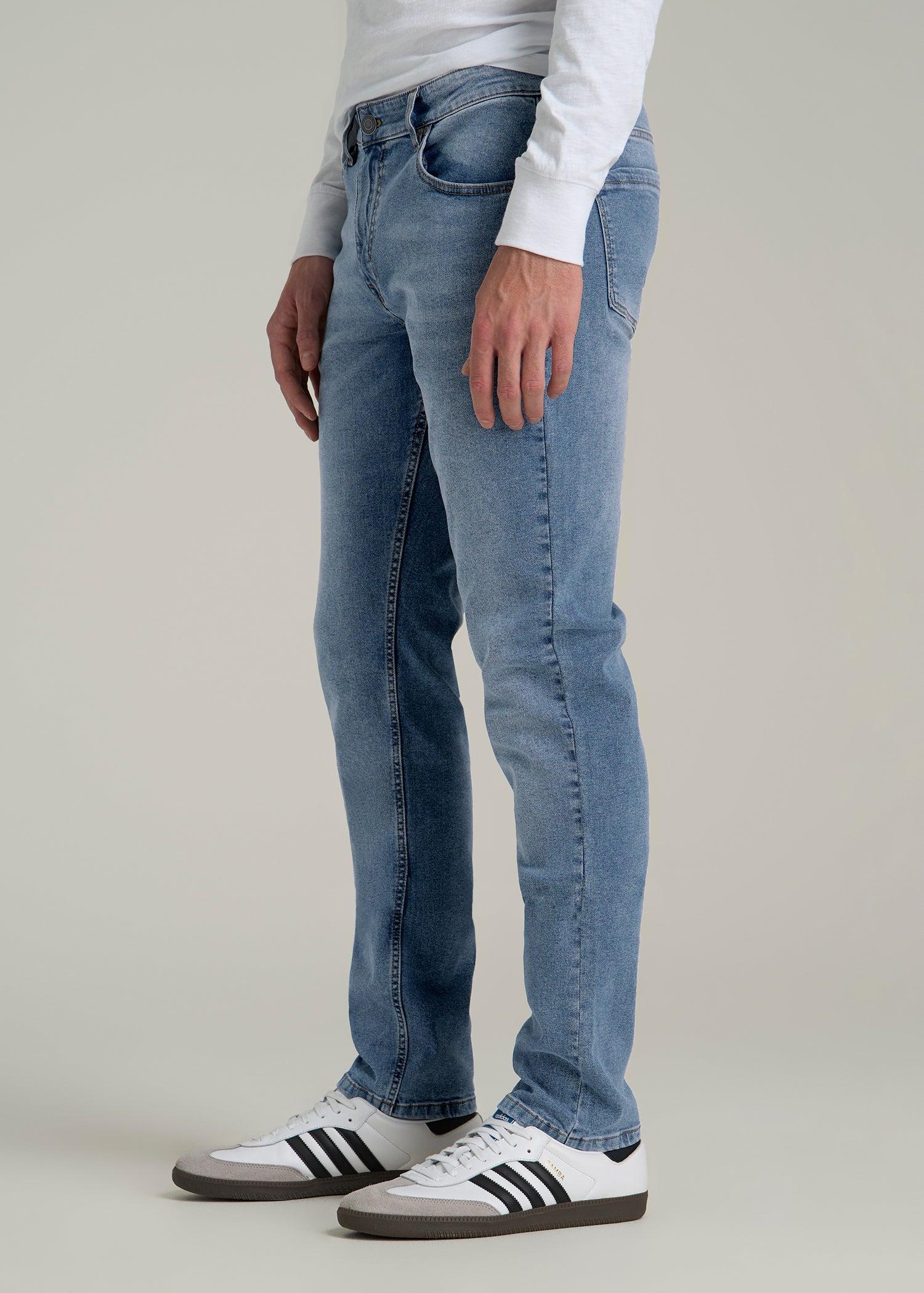 A.T. Basics Men's Carman Tapered fit Jeans for Tall Men in Tufts Blue Male Product Image