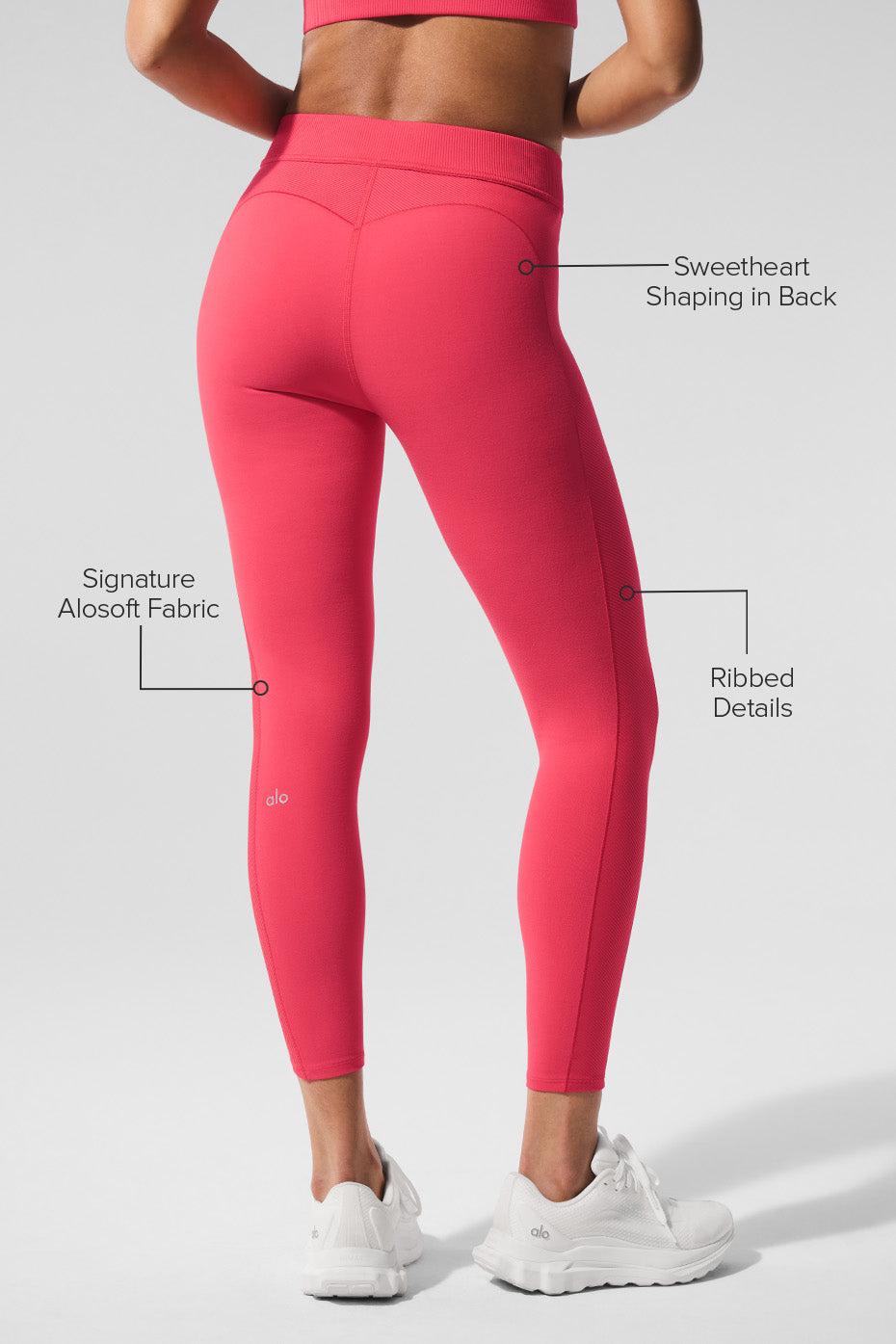 Alosoft High-Waist 7/8 Relay Legging - Candy Red/White Product Image