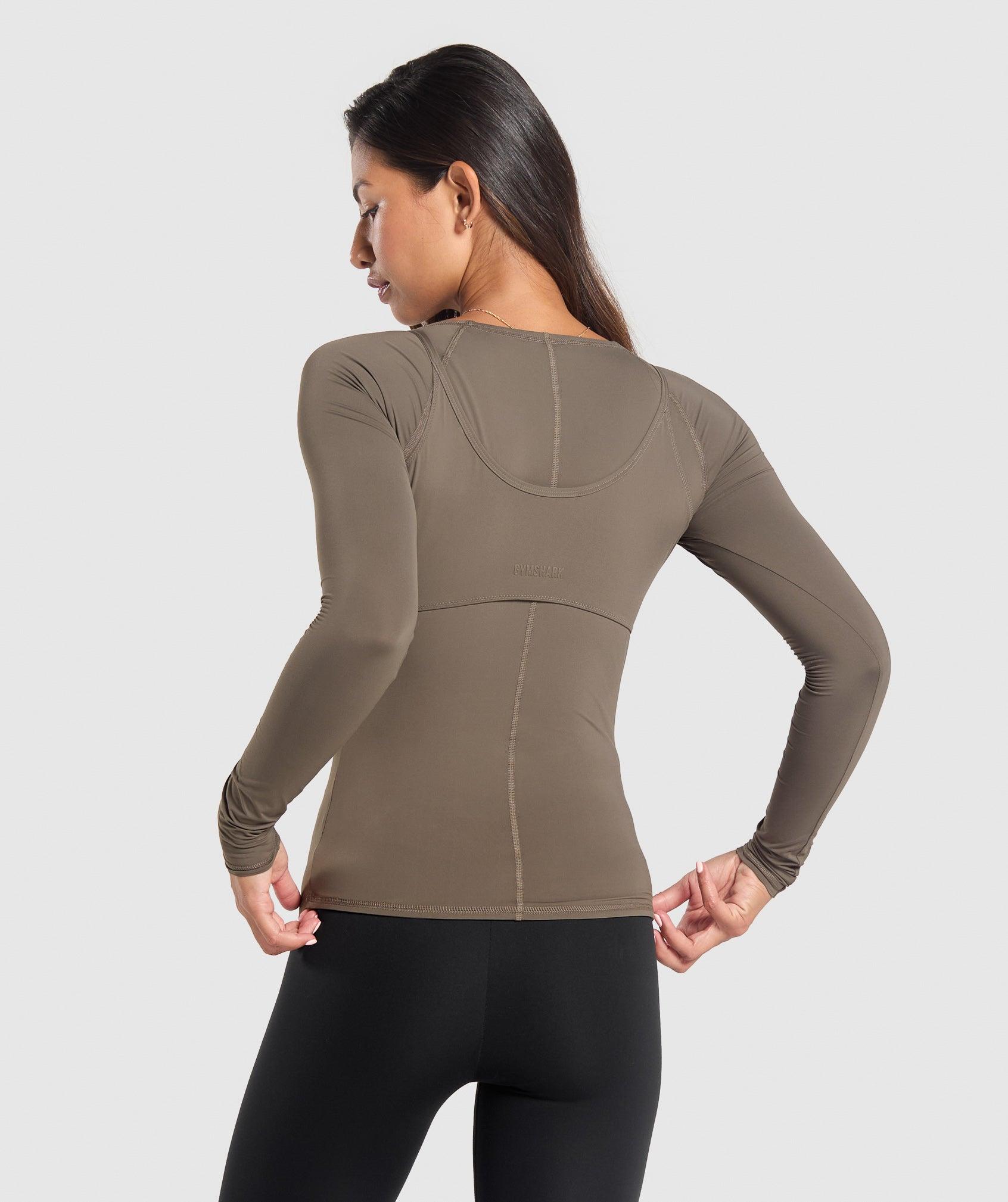 Gymshark Rest Day Buttery Soft Long Sleeve Top - Camo Brown Female Product Image