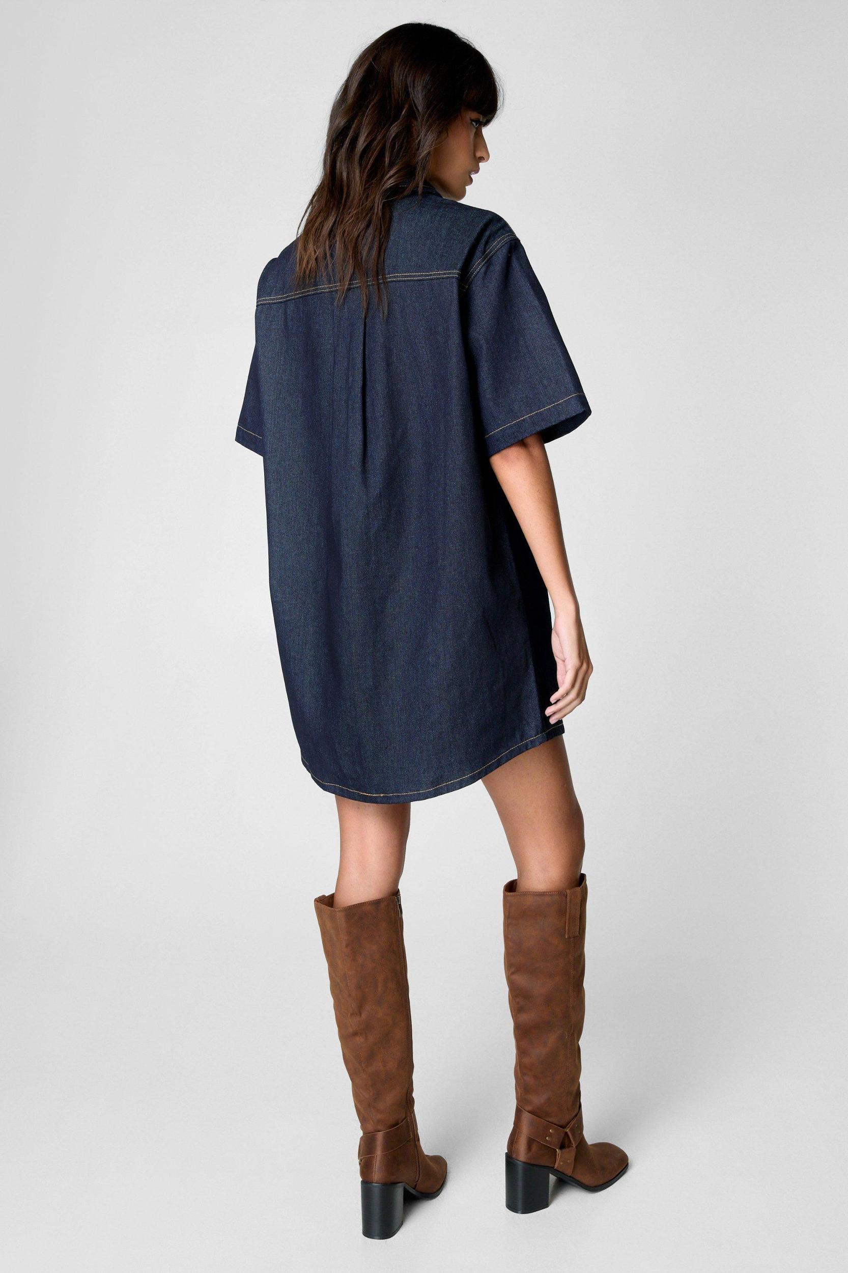 Indigo Denim Shirt Dress Product Image