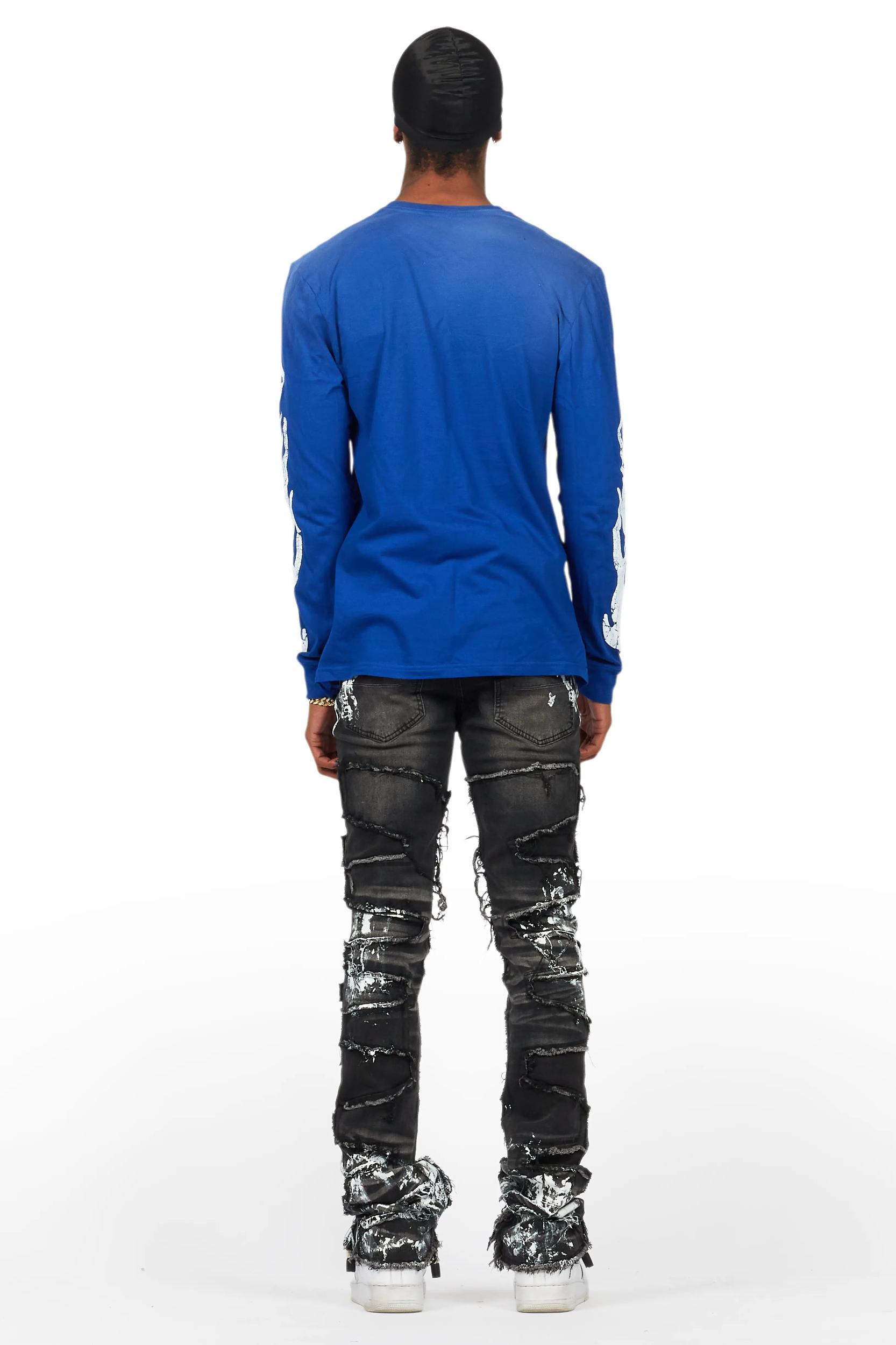 Kodak Grey/White Painter Stacked Flare Fringe Jean Male Product Image