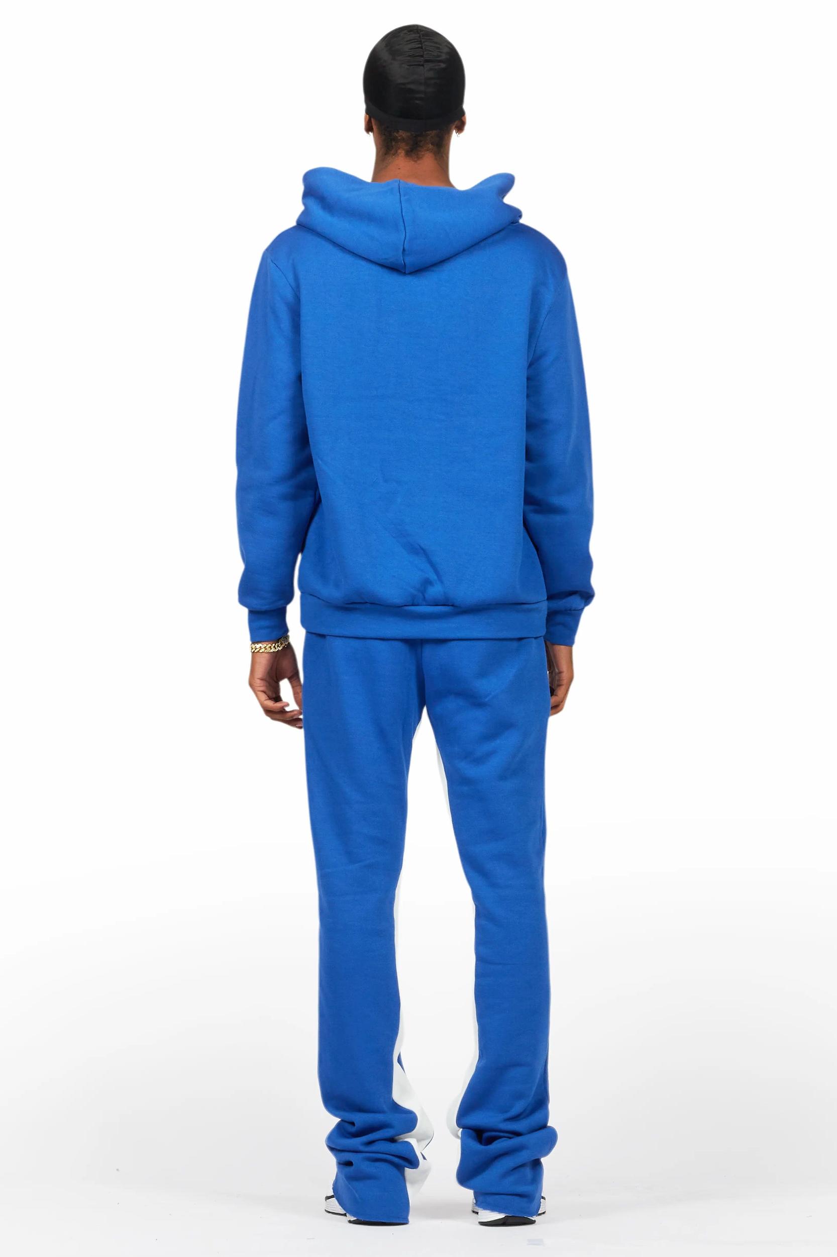 Basic Royal Blue Hoodie/Baggy Track Pant Set Male Product Image