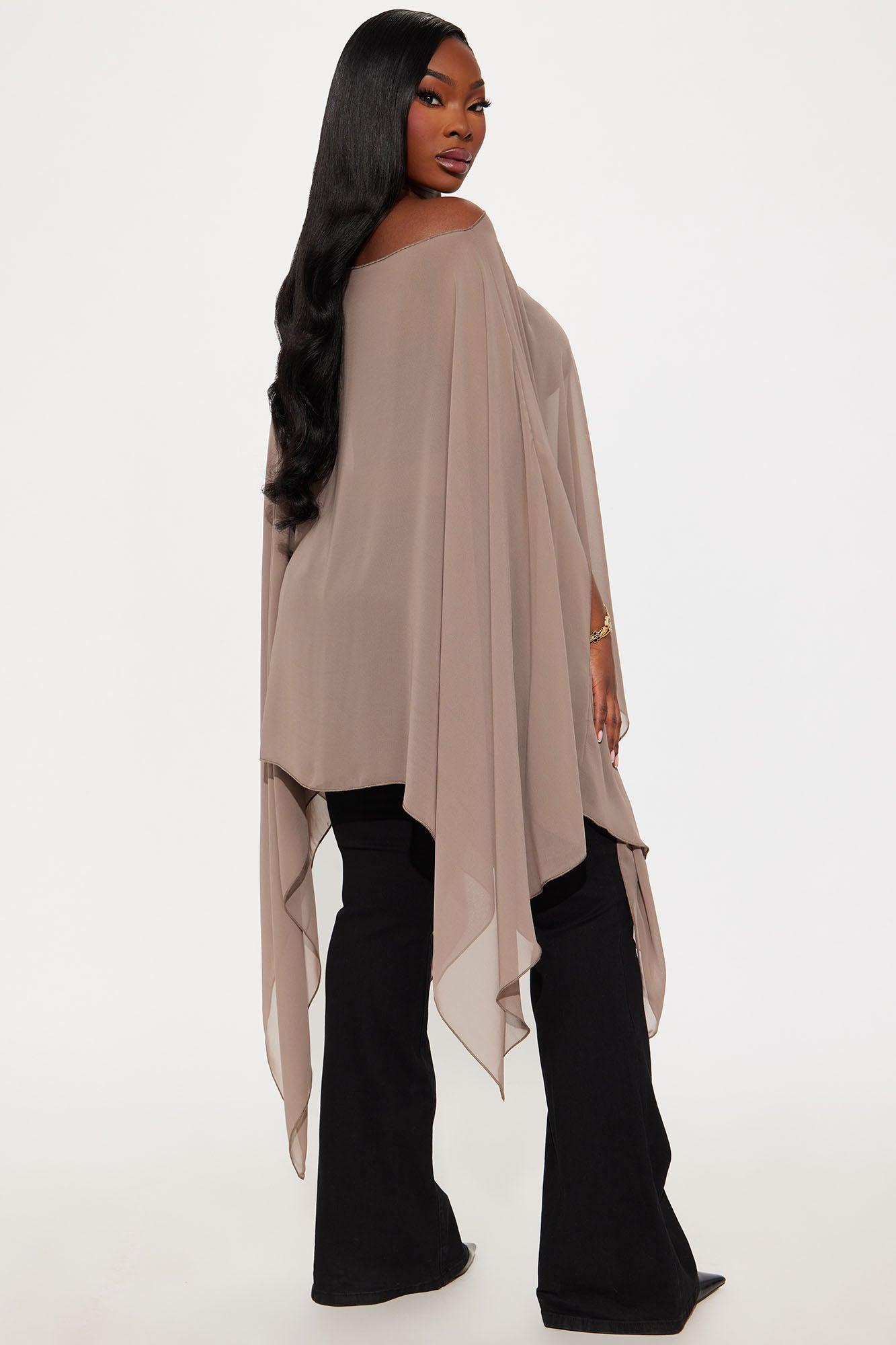 Get In Line Long Chiffon Kimono Top - Mocha Product Image