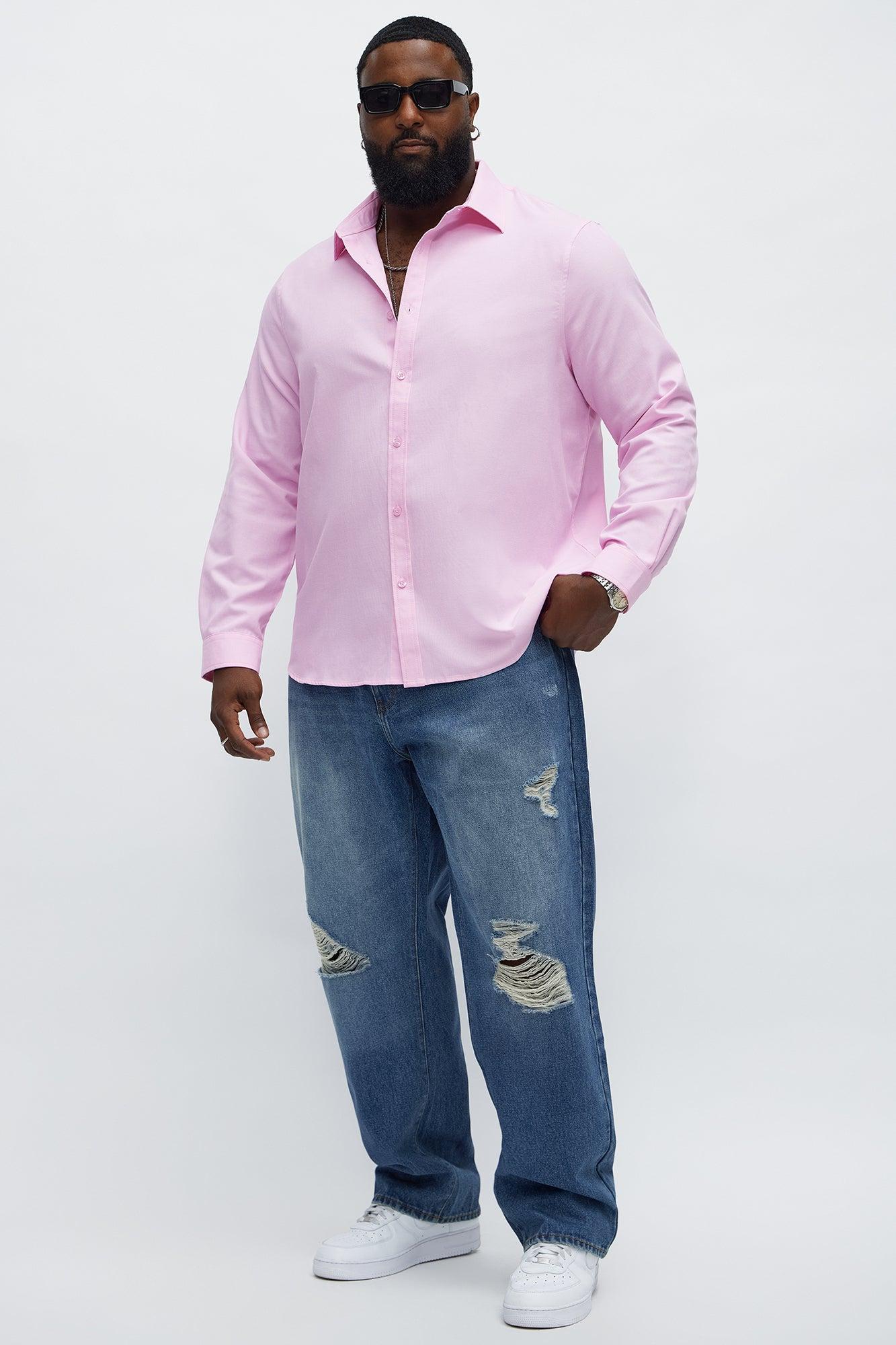 Oxford Long Sleeve Shirt - Pink Male Product Image