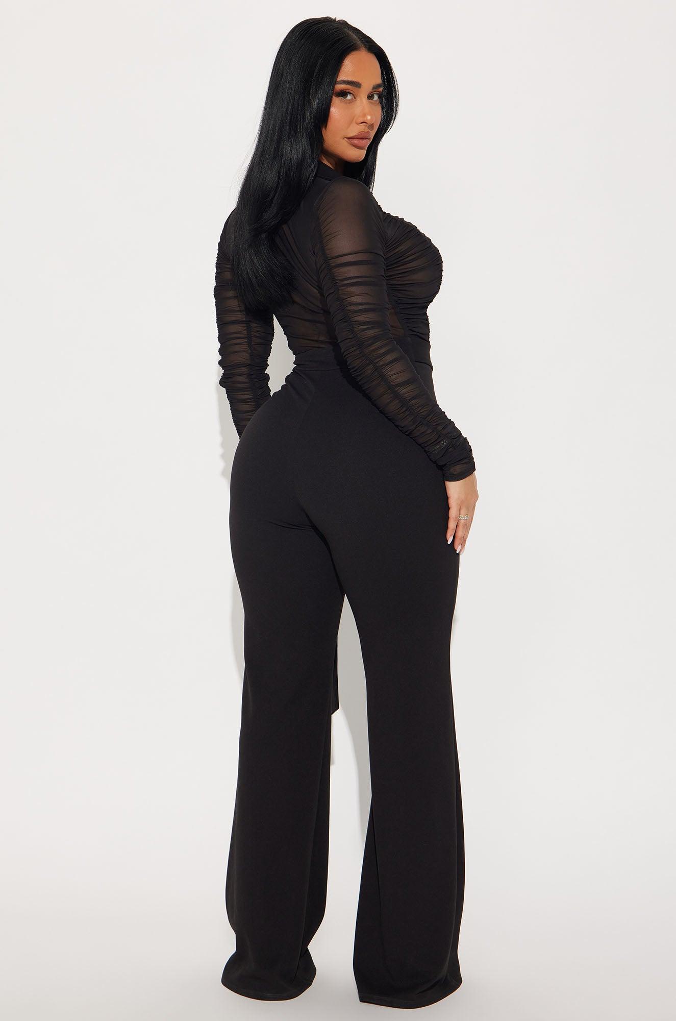 Very Classy Ruched Jumpsuit - Black Product Image