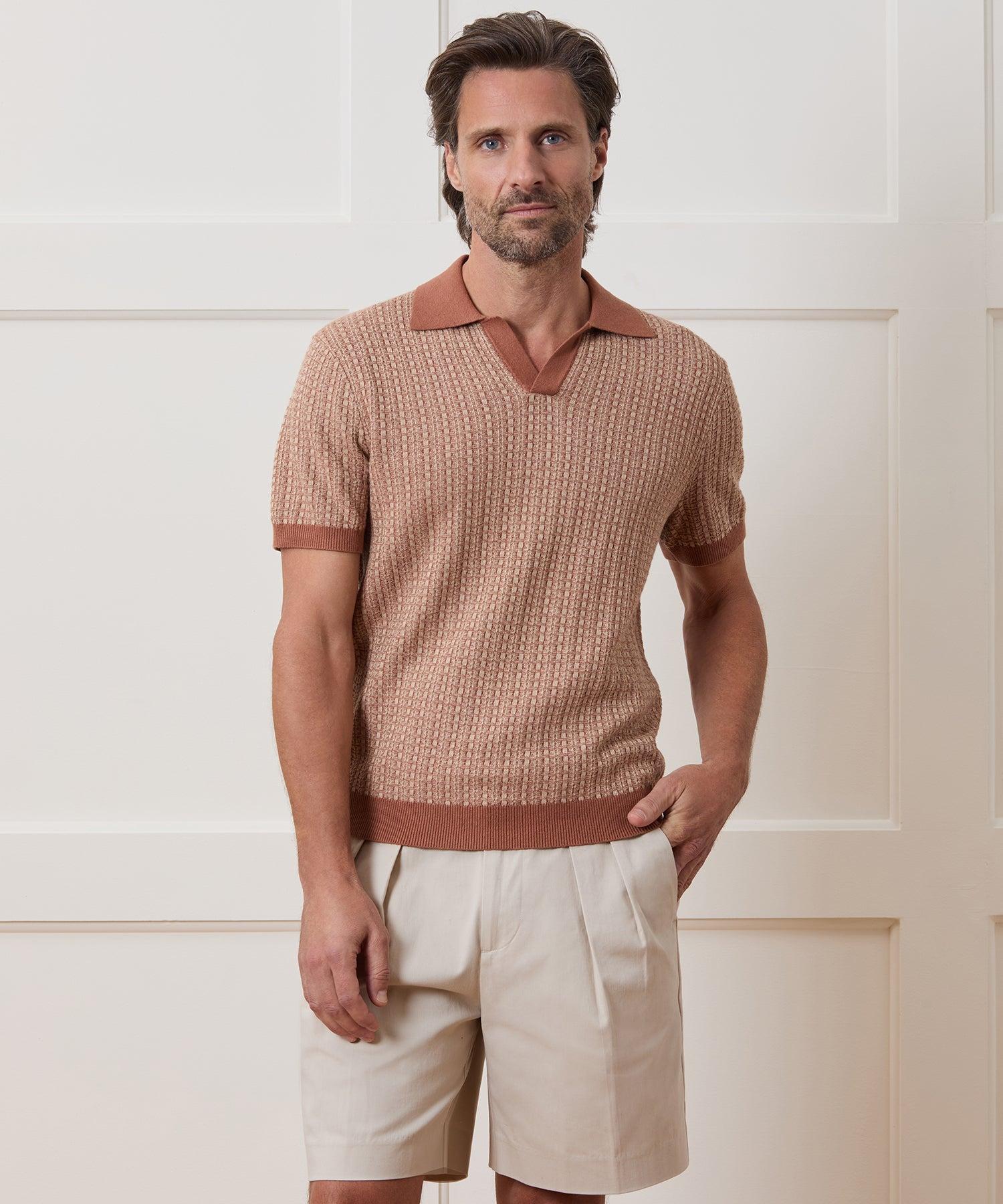 Linen Geometric Montauk Sweater Polo Product Image