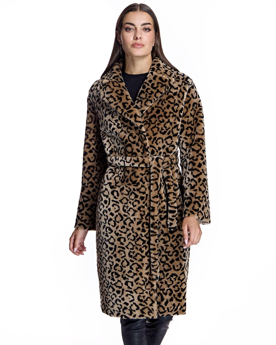 Maximilian Julia & Stella Animal Printed Shearling Coat Product Image