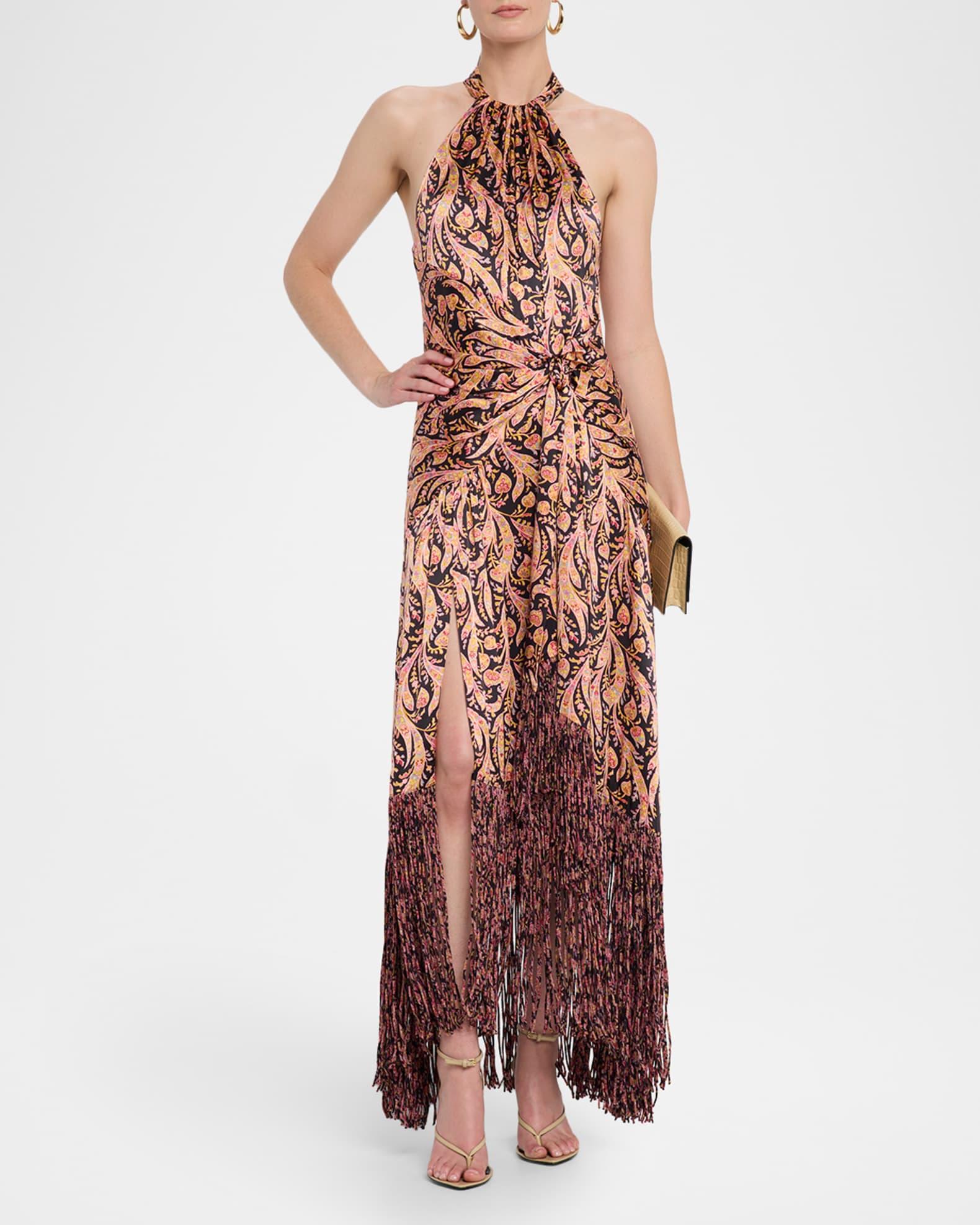 Teresa Charming Paisley Fringe Maxi Dress Product Image