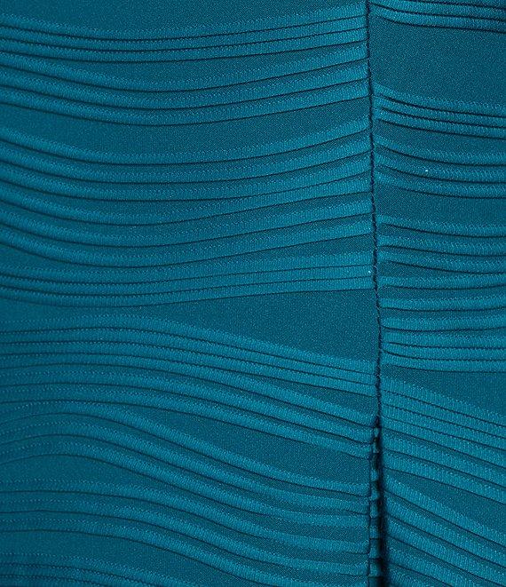 Jessica Howard Wave Knit Boat Neck Short Sleeve Pleated Fit and Flare Dress Product Image