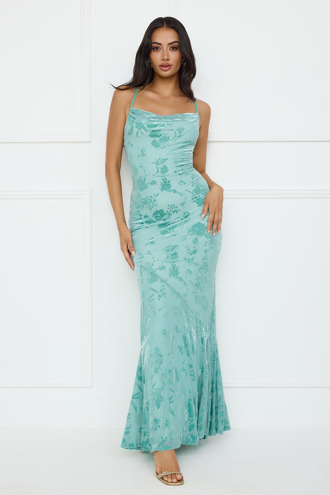 Nocturnal Luxe Maxi Dress Sage Product Image
