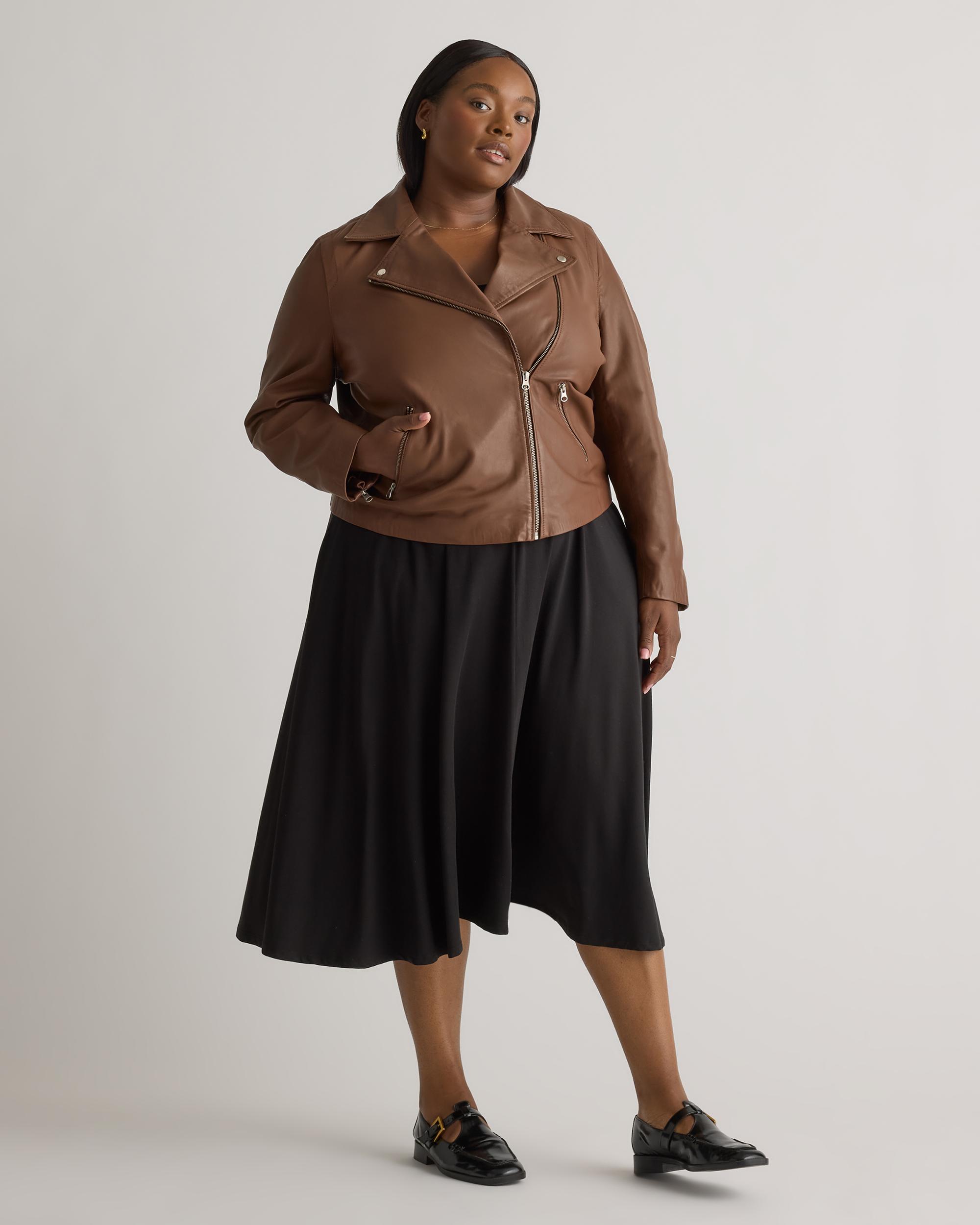 Quince | Women's 100% Washed Leather Biker Jacket Product Image