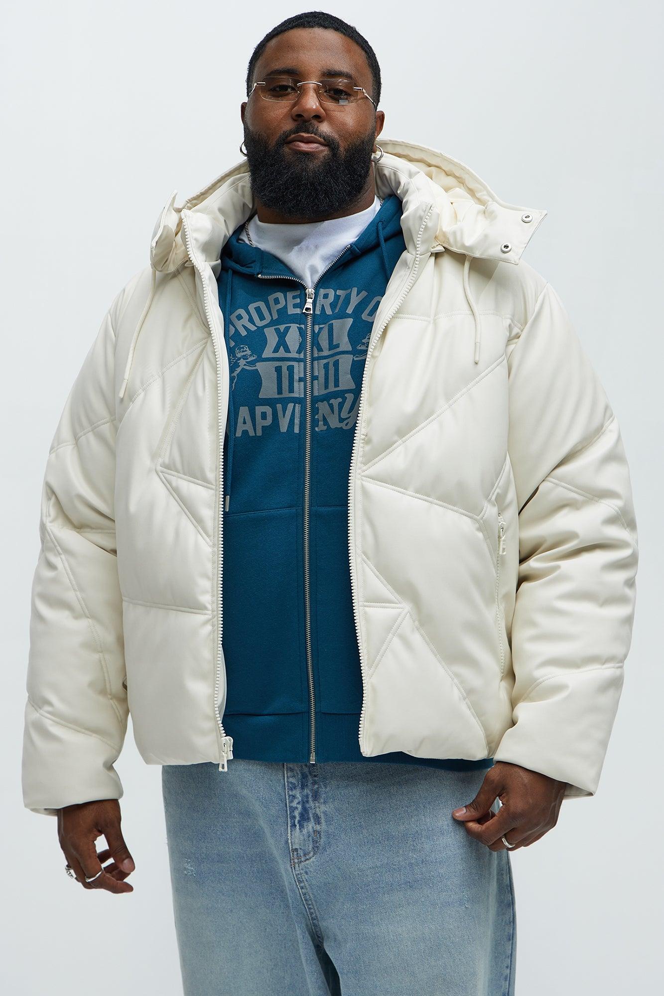 Looking For Me Padded Hood Puffer - White Male Product Image