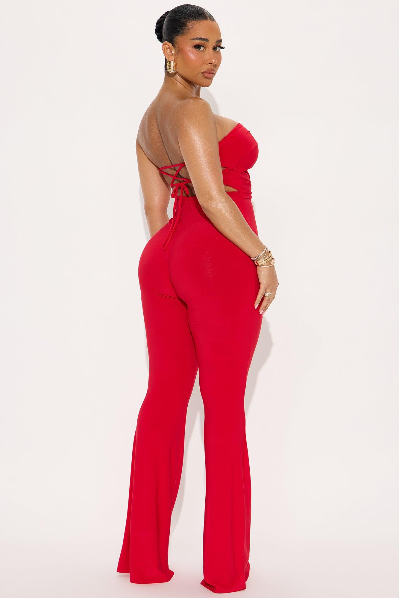 Drunk In Love Jumpsuit - Tomato Red Product Image