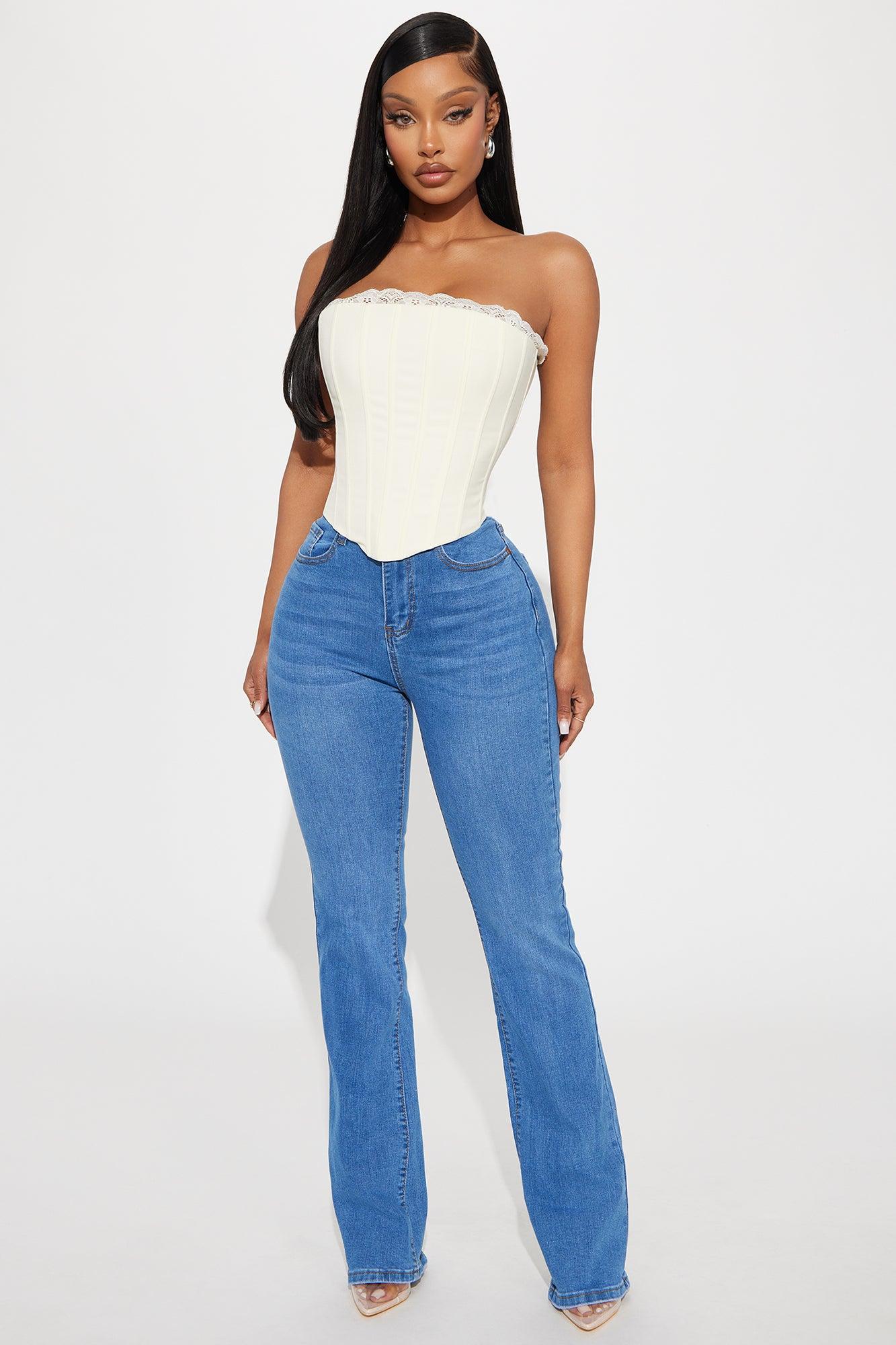 Kiss Me All Day Corset Top - Cream Product Image