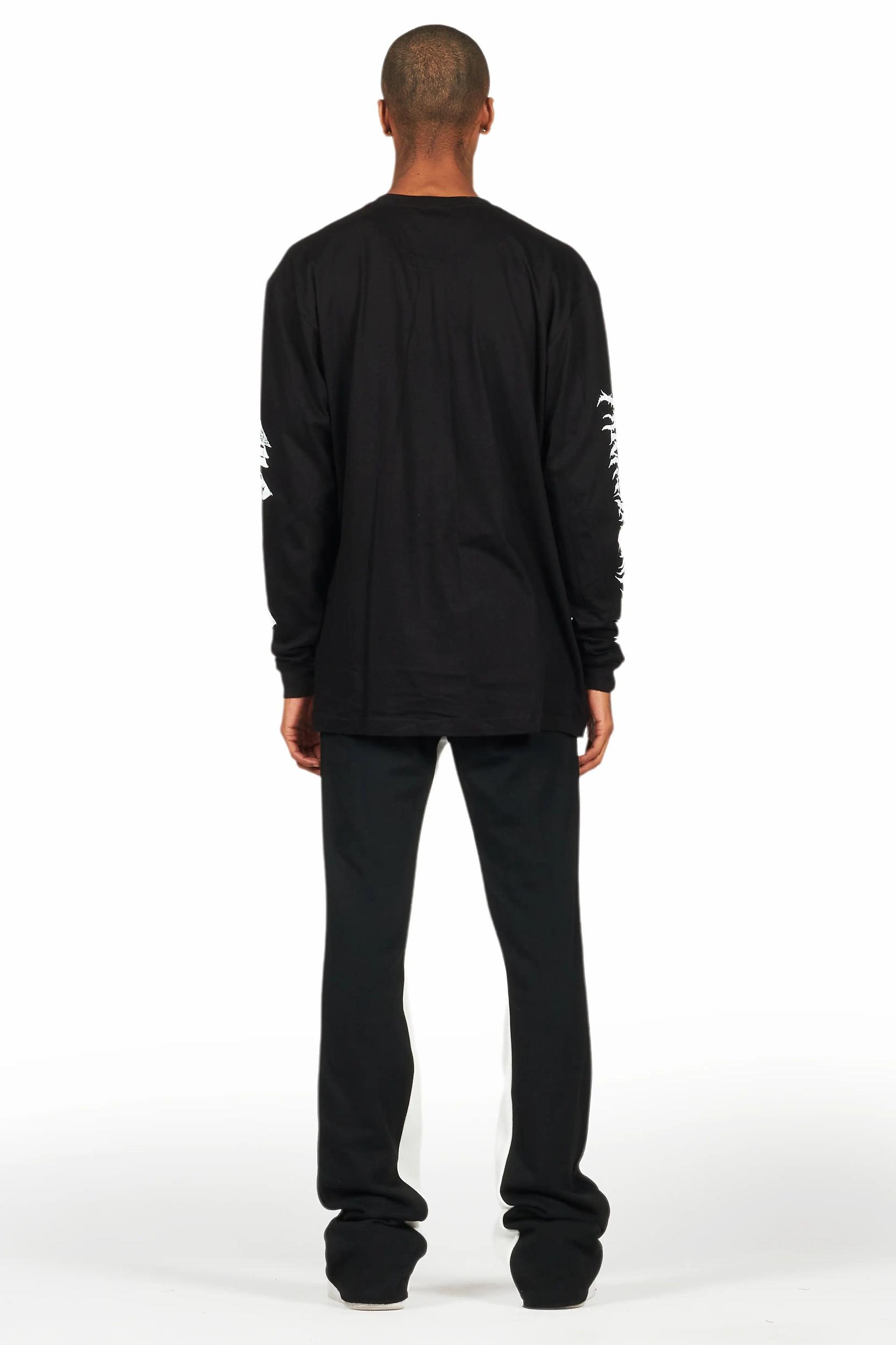 All Seeing Eyes Black/White Long Sleeve T-Shirt/Baggy Pant Set Male Product Image