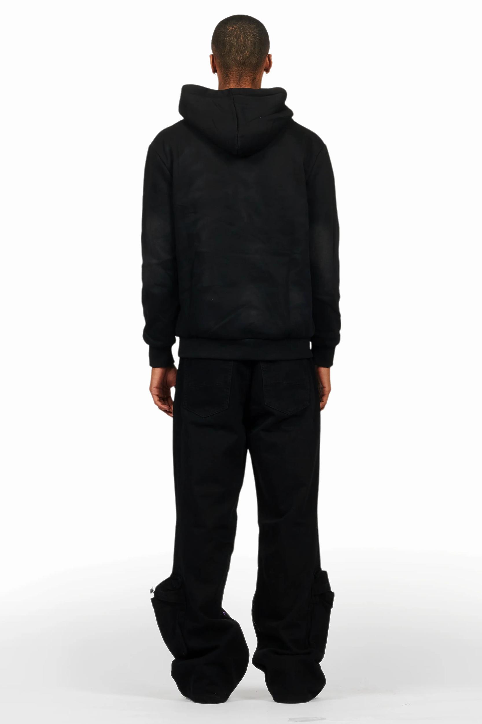 Darken Black Hoodie/Baggy Fit Cargo Jean Set Male Product Image