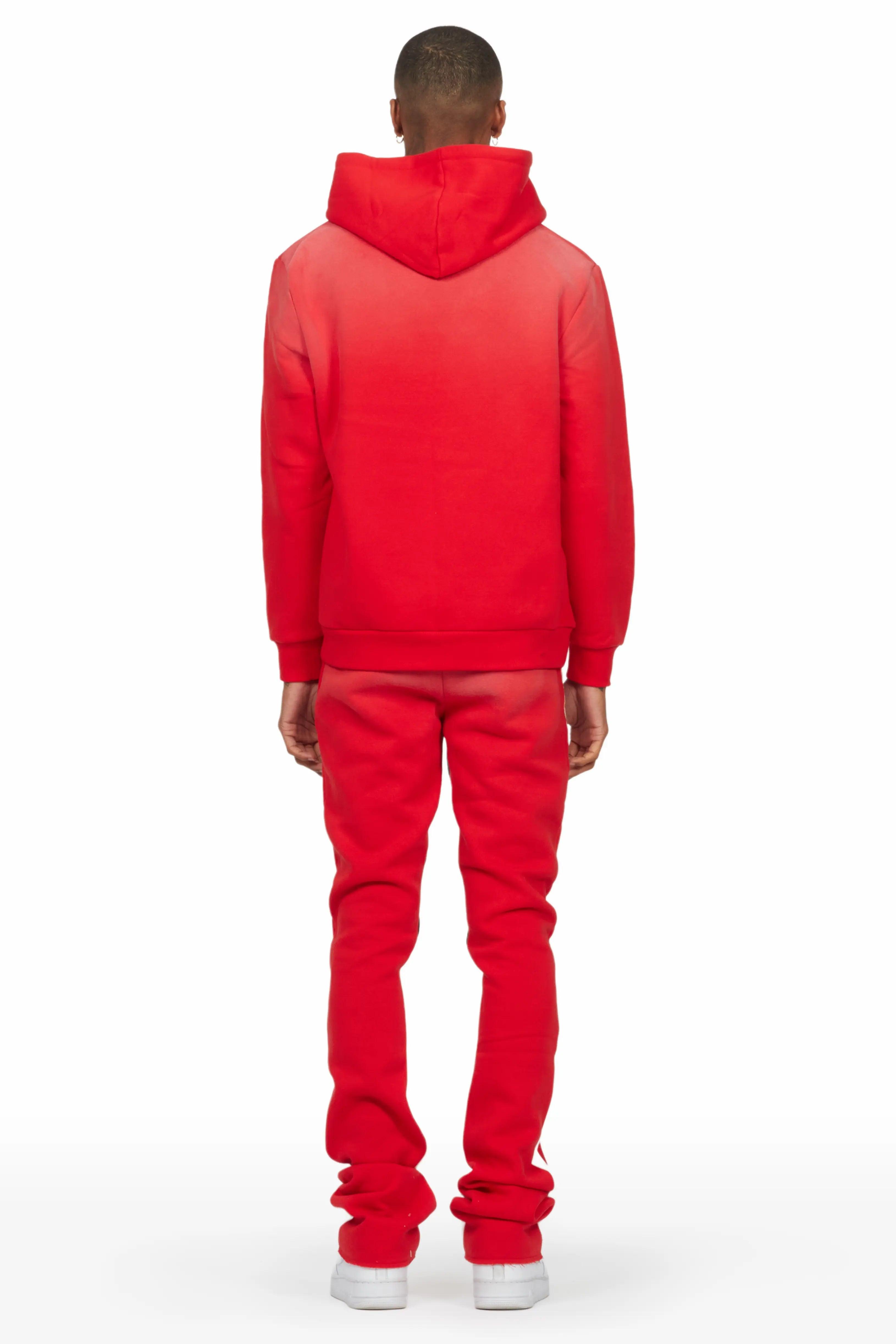 Rockstar Art Dist. Red Hoodie/Stacked Flare Set Male Product Image