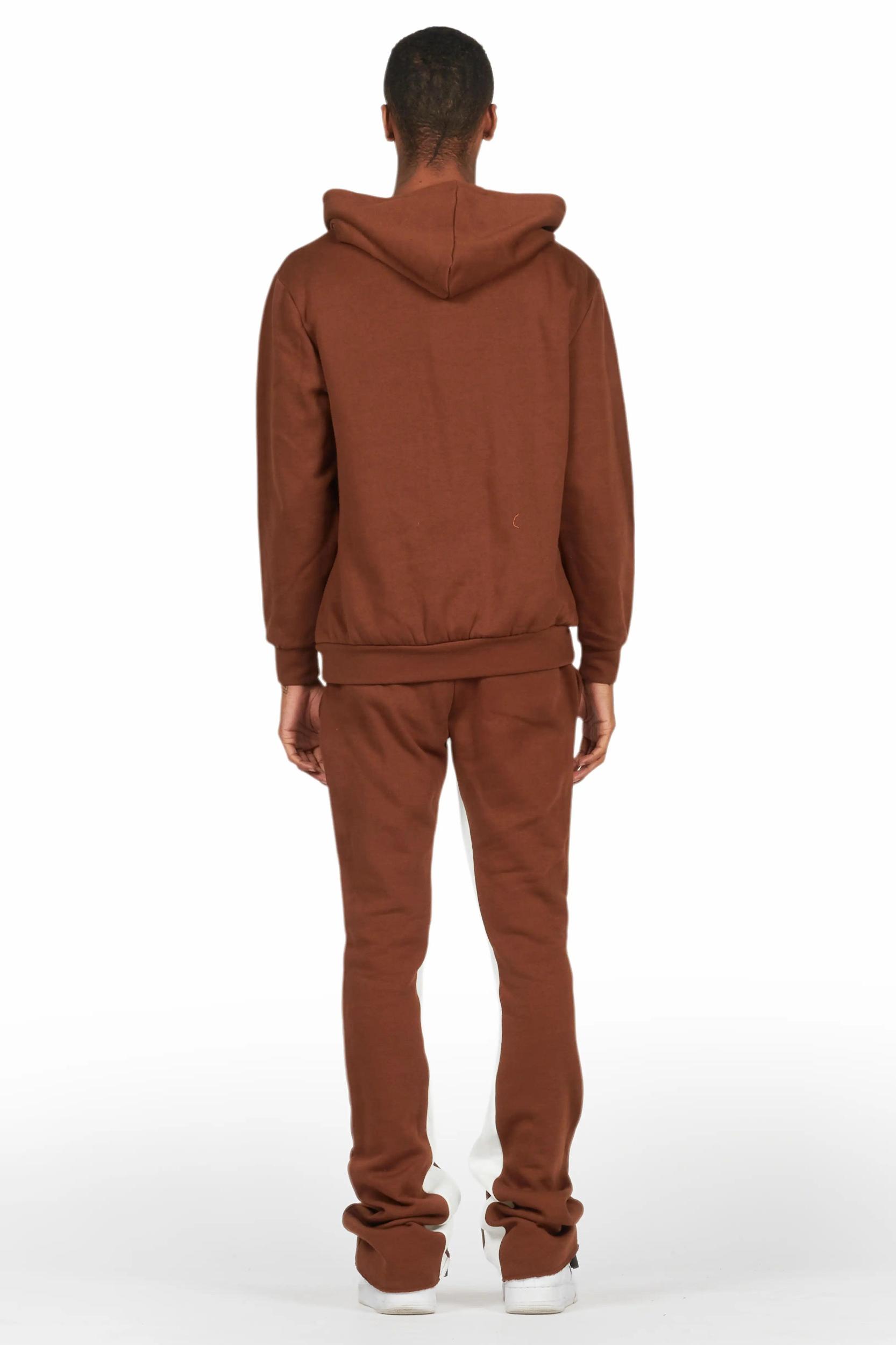 Jaco Brown Hoodie Baggy Fit Pant Track Set Male Product Image