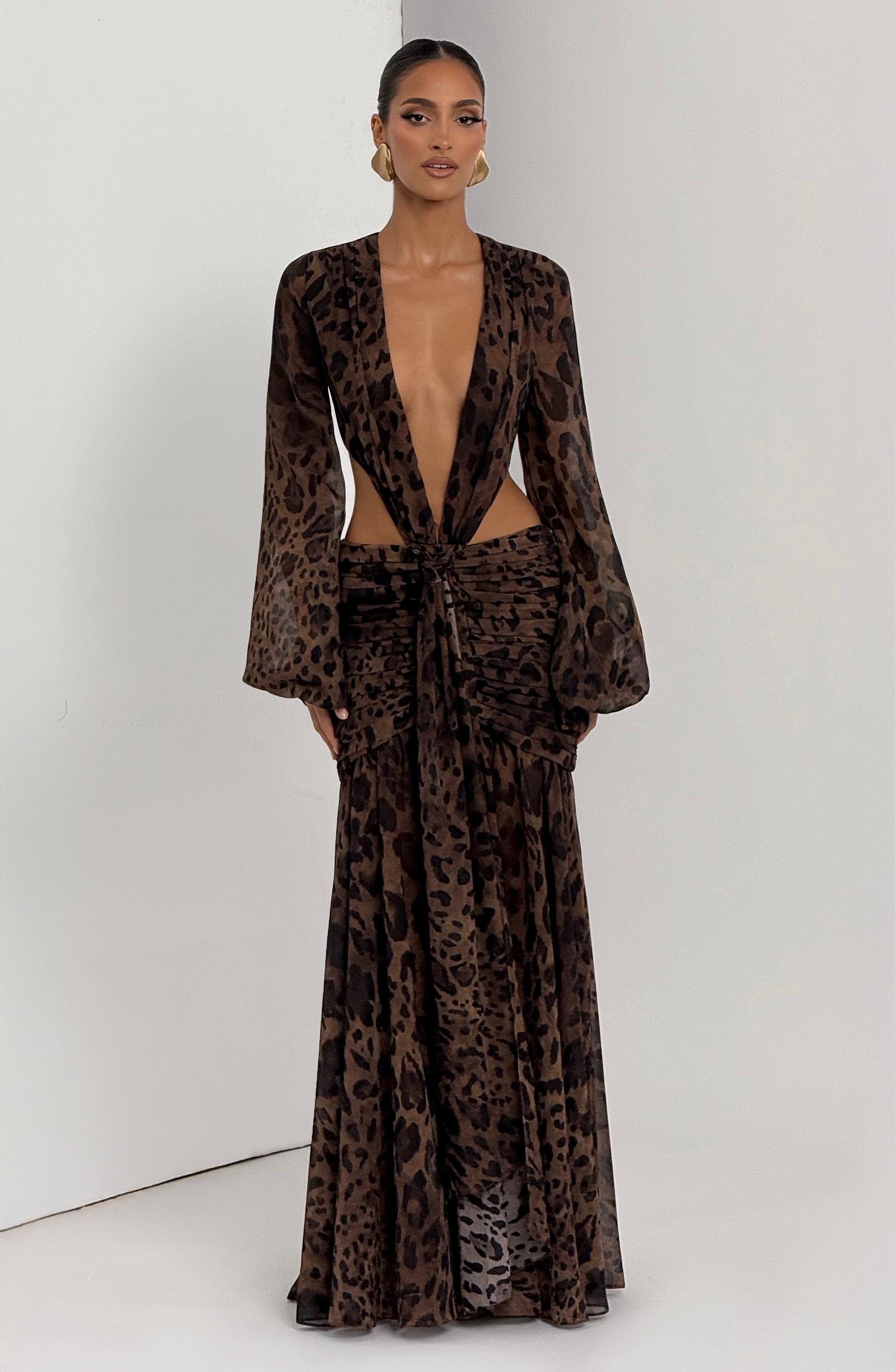 Andrina Maxi Dress - Leopard Print Product Image