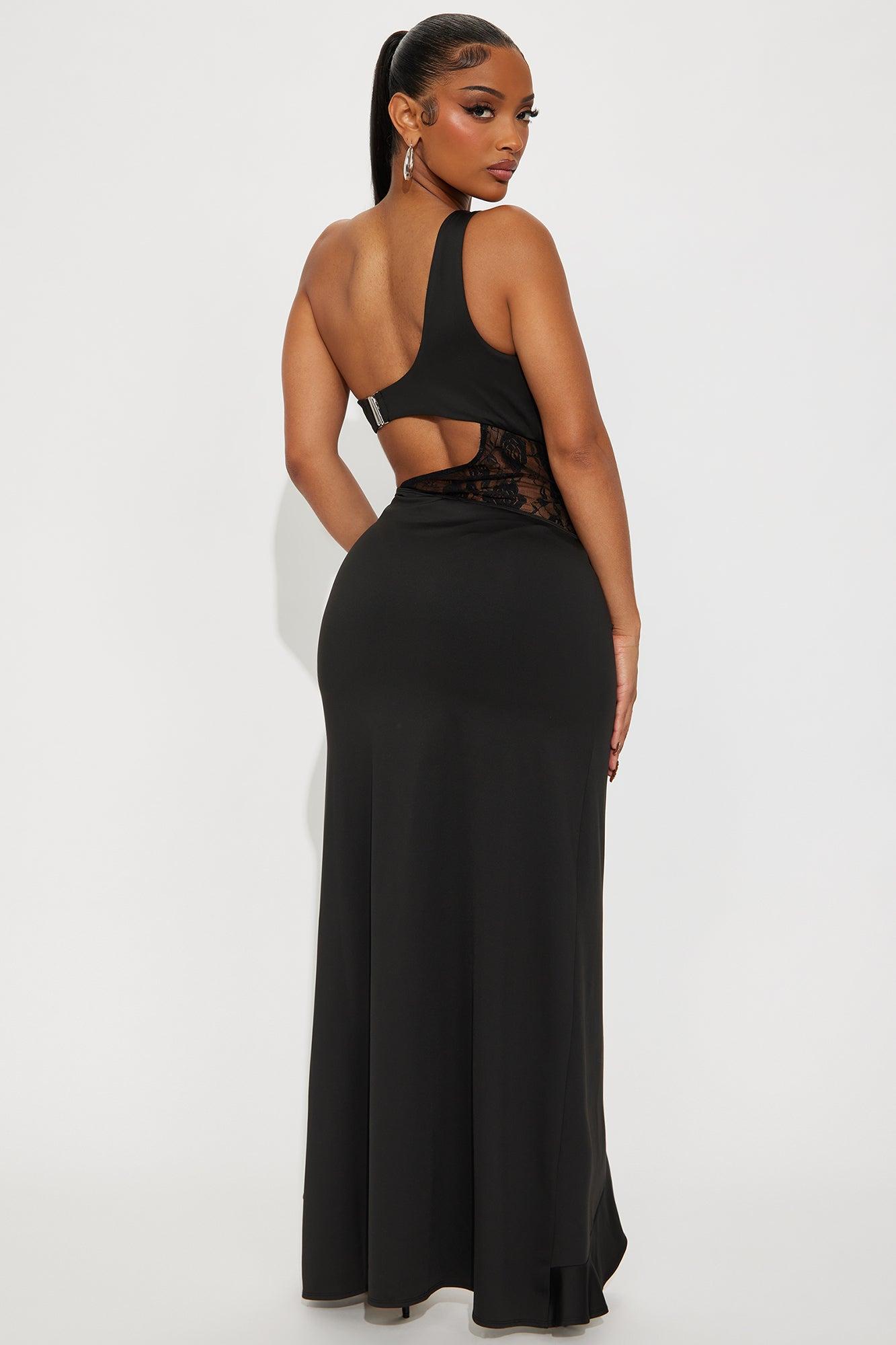 Belong To You One Shoulder Maxi Dress - Black Female Product Image