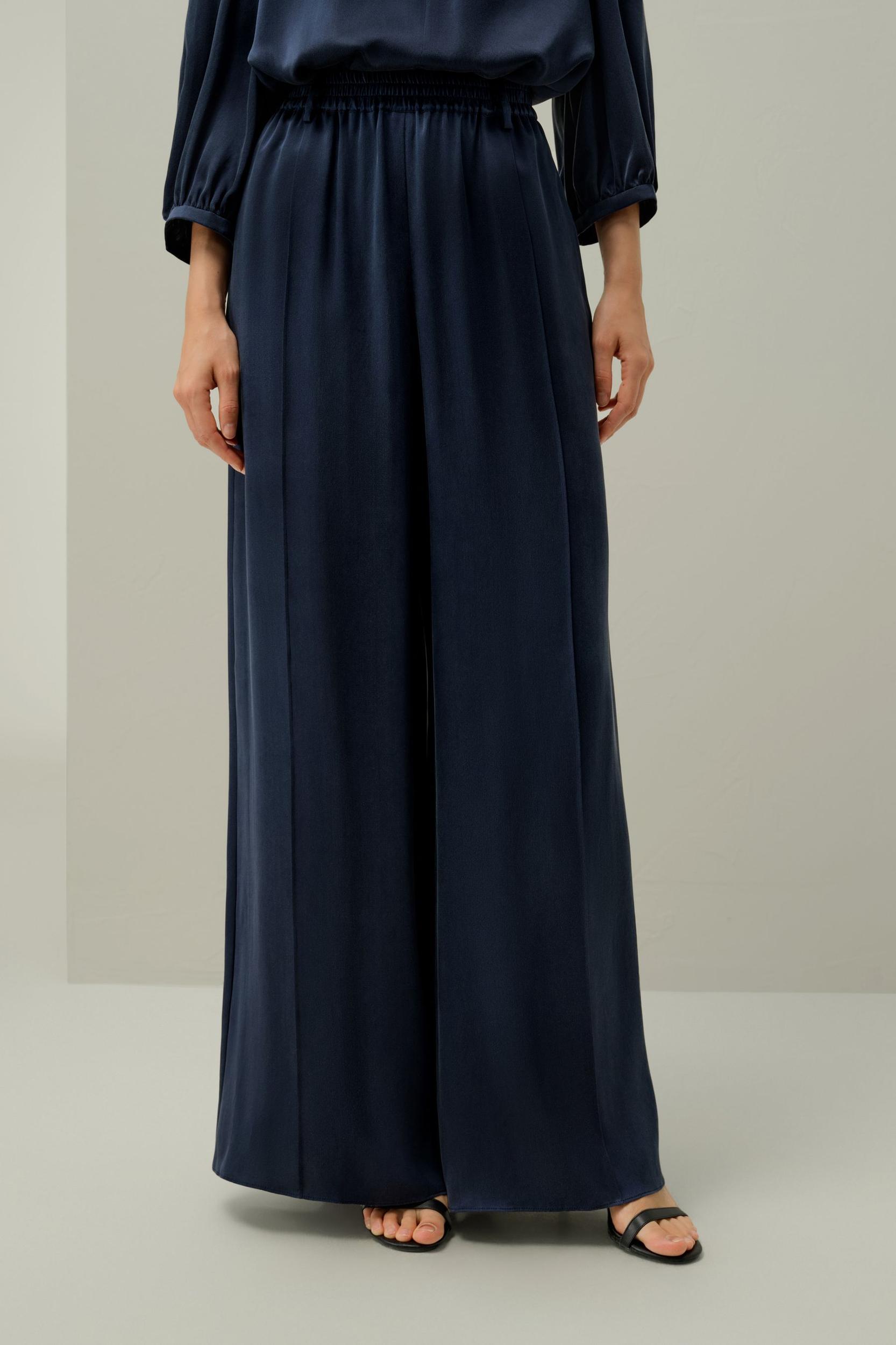 LILYSILK x Melissa Murrell Silk Suede Wide-Leg Pants Product Image