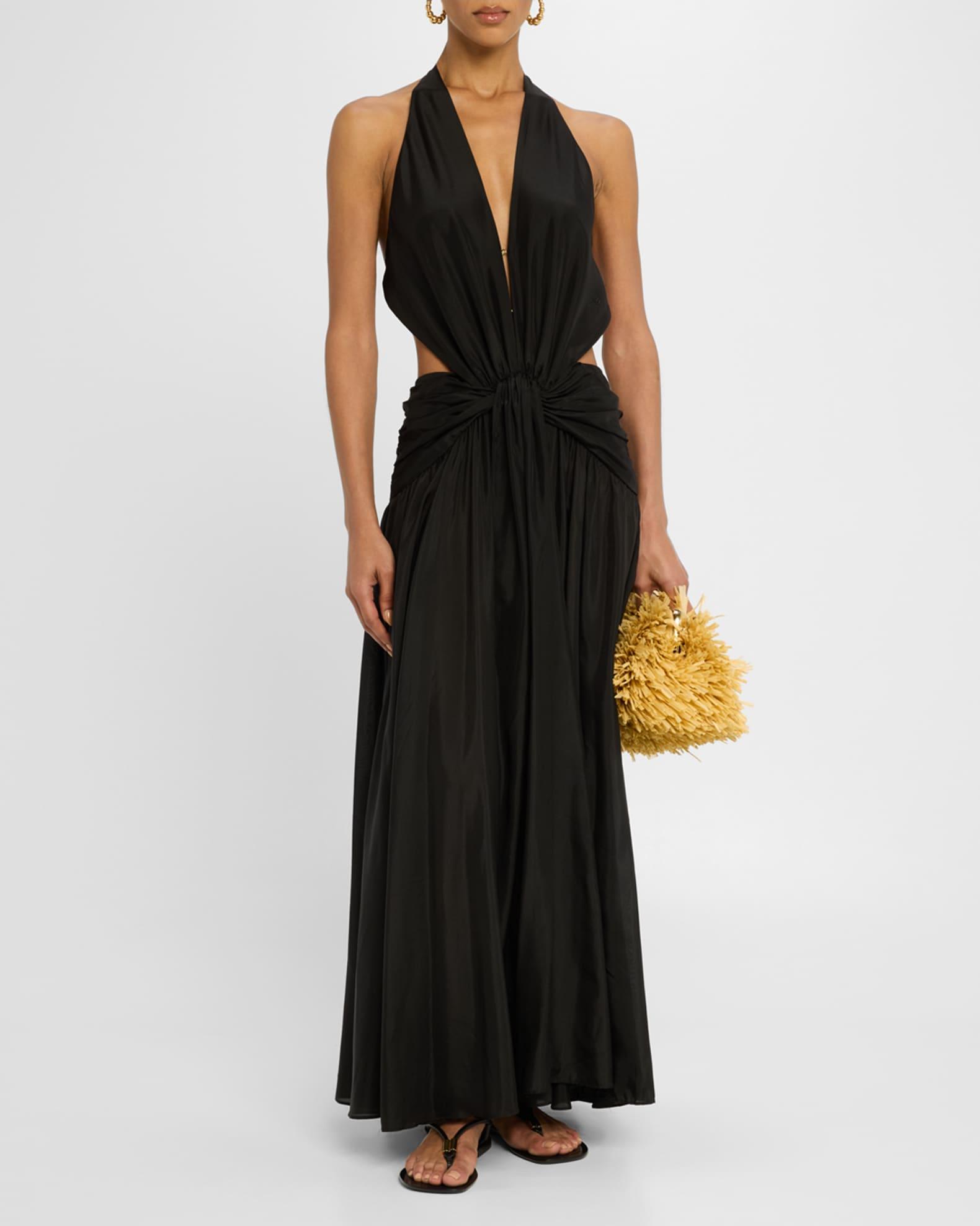 Rhiannon Plunge Halter Maxi Dress Product Image
