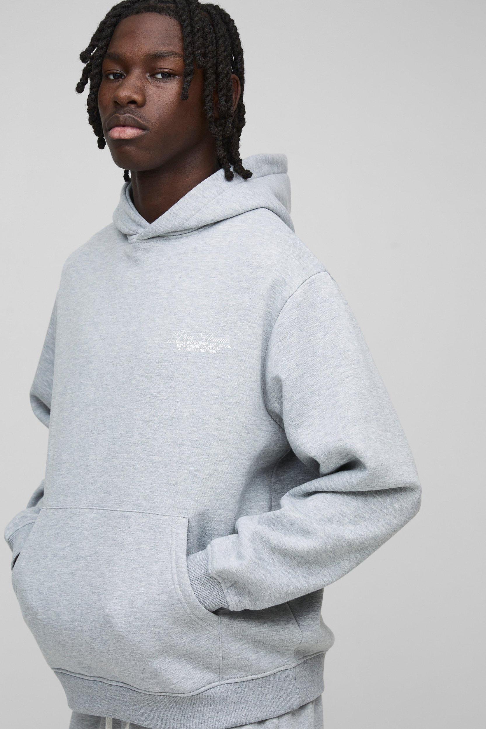 Oversized Homme Hooded Split Hem Tracksuit | boohooMAN USA Product Image