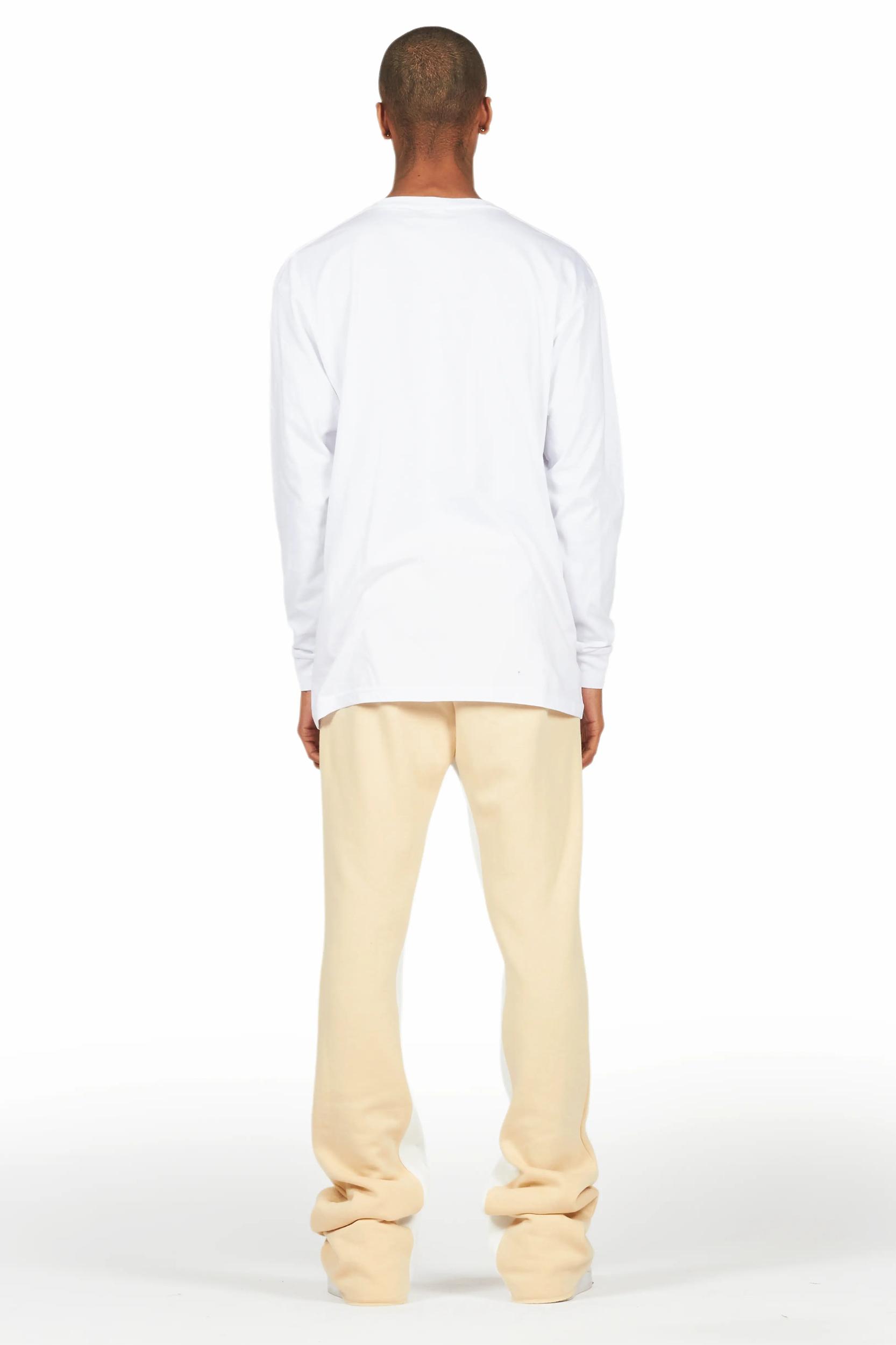 Briggs White/Beige Long Sleeve T-Shirt/Baggy Pant Set Male Product Image