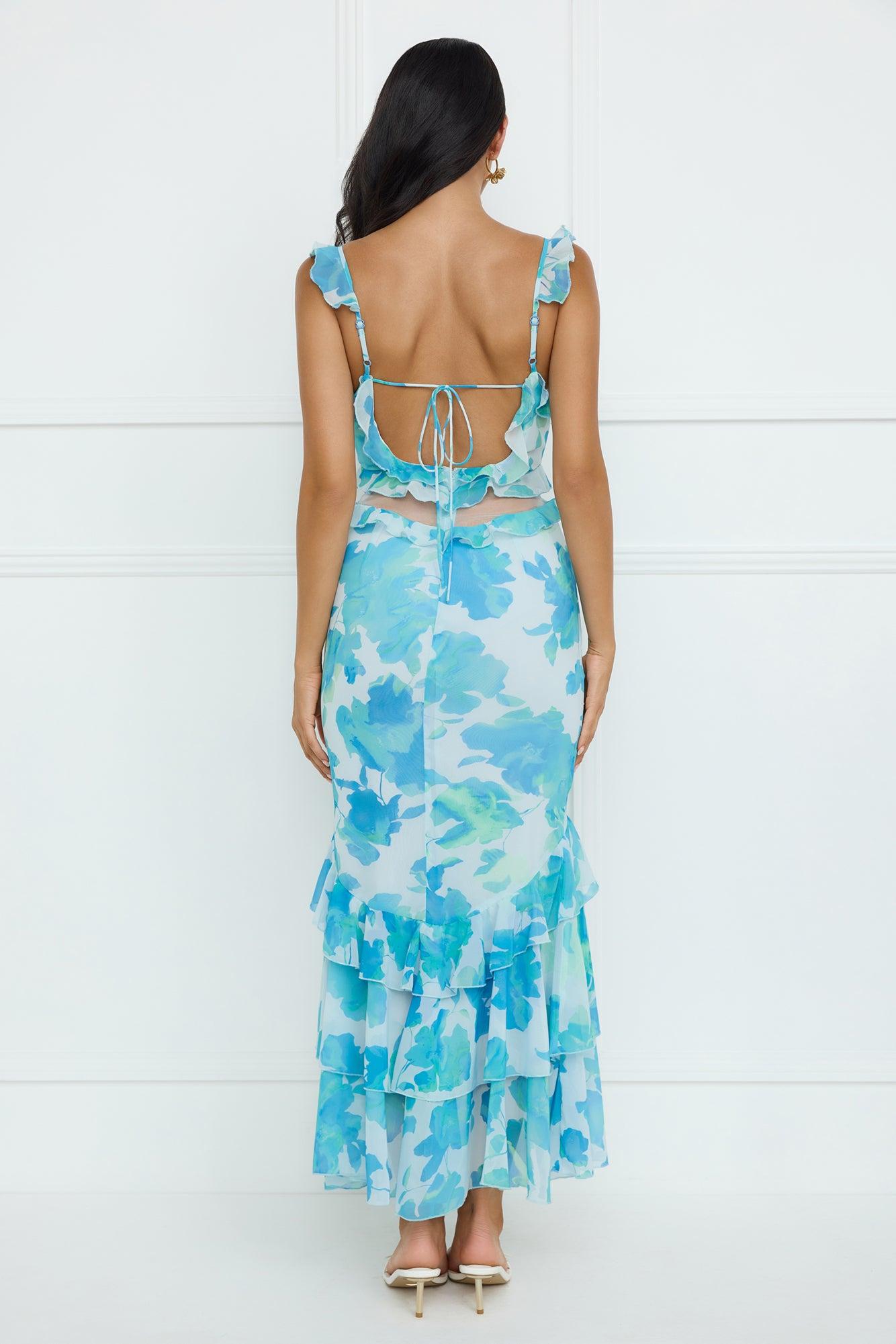 Ocean Waters Midi Dress Blue Product Image