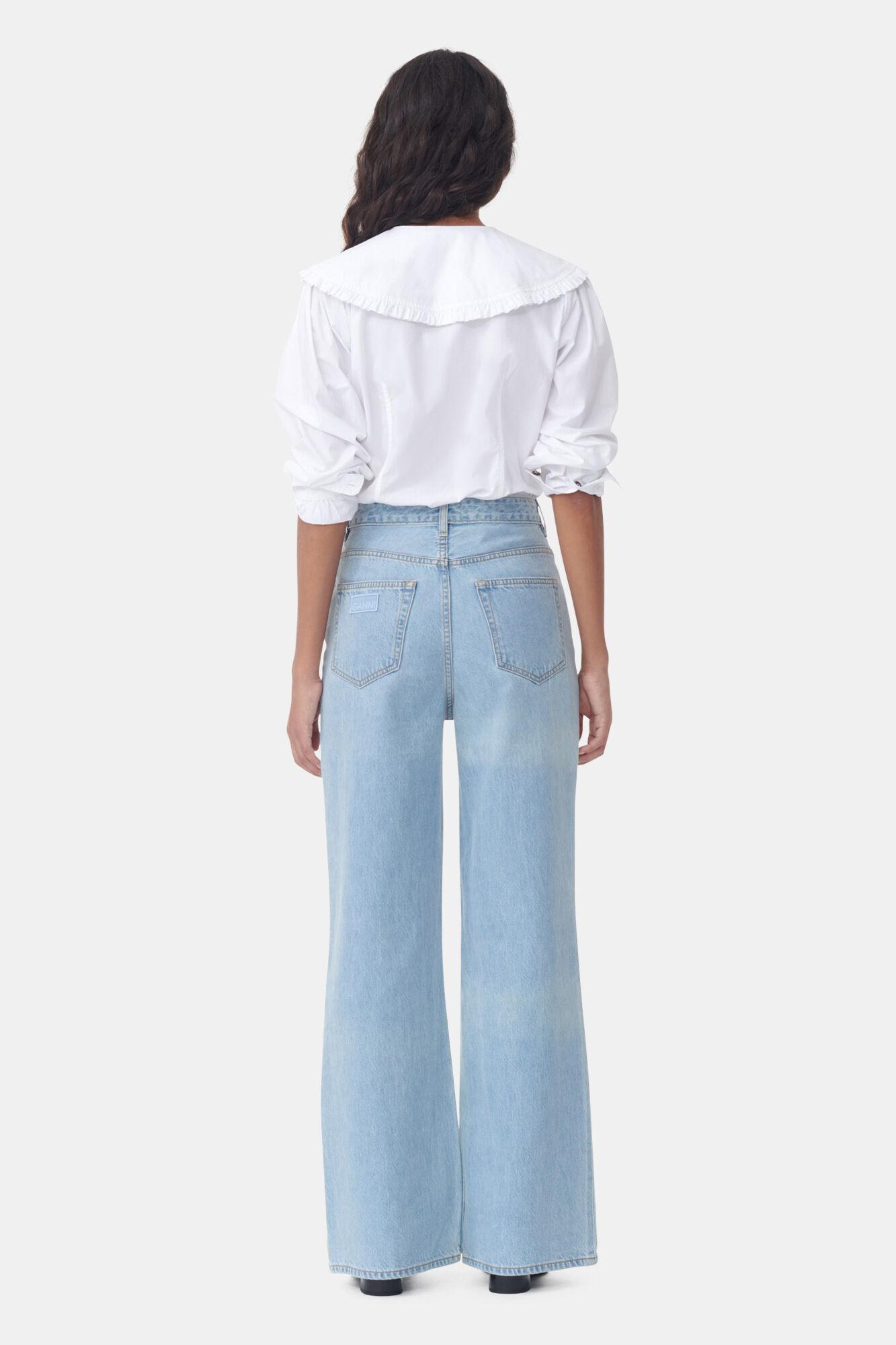 White Frill Collar Poplin Shirt Product Image