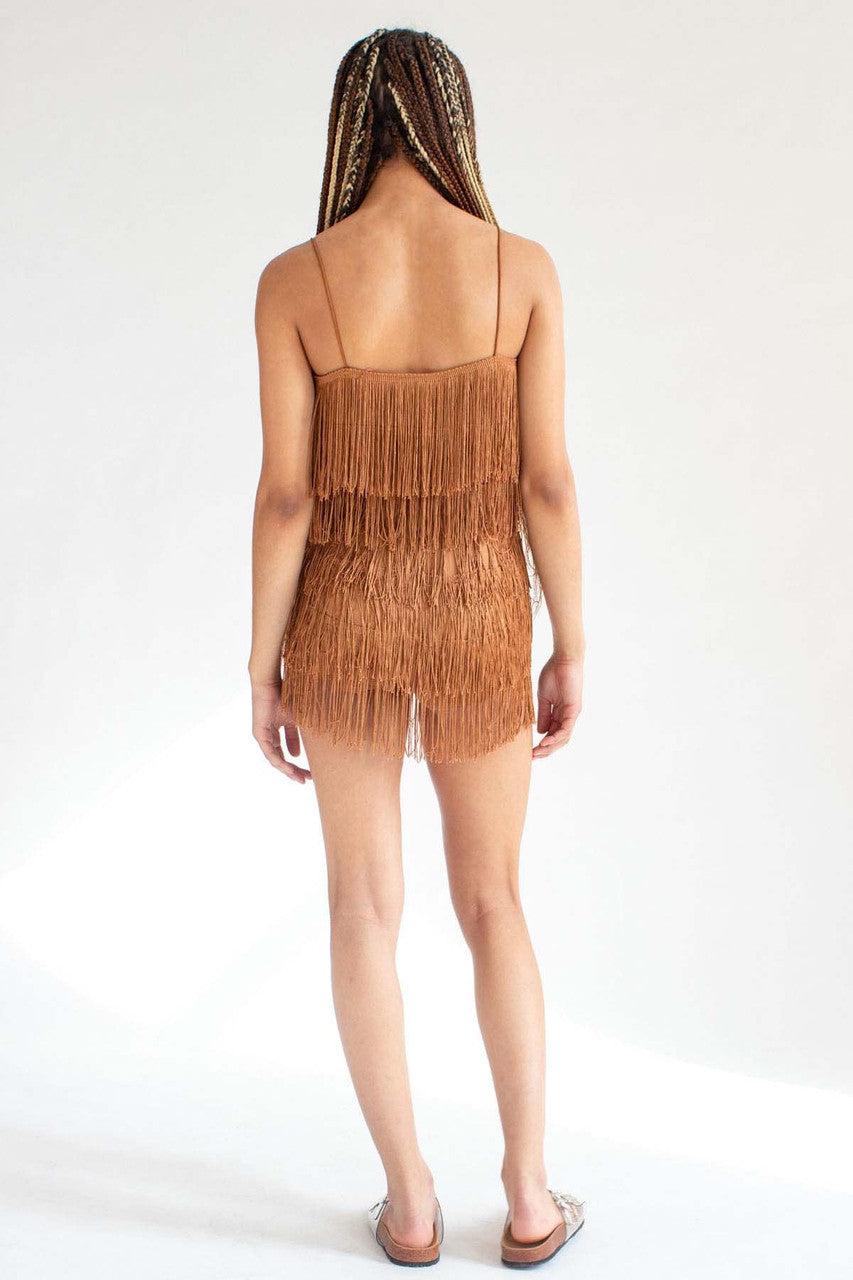 Copper Fringe Romper Product Image
