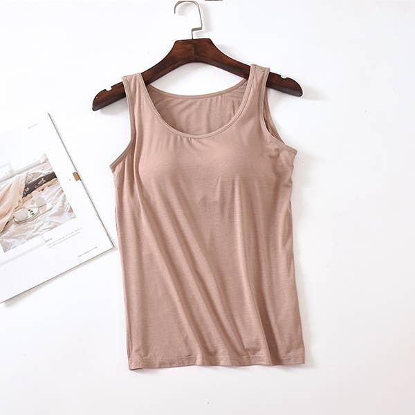 Skinn Soft Round Neck Built-in Bra Tank Top (Small to XL) Product Image