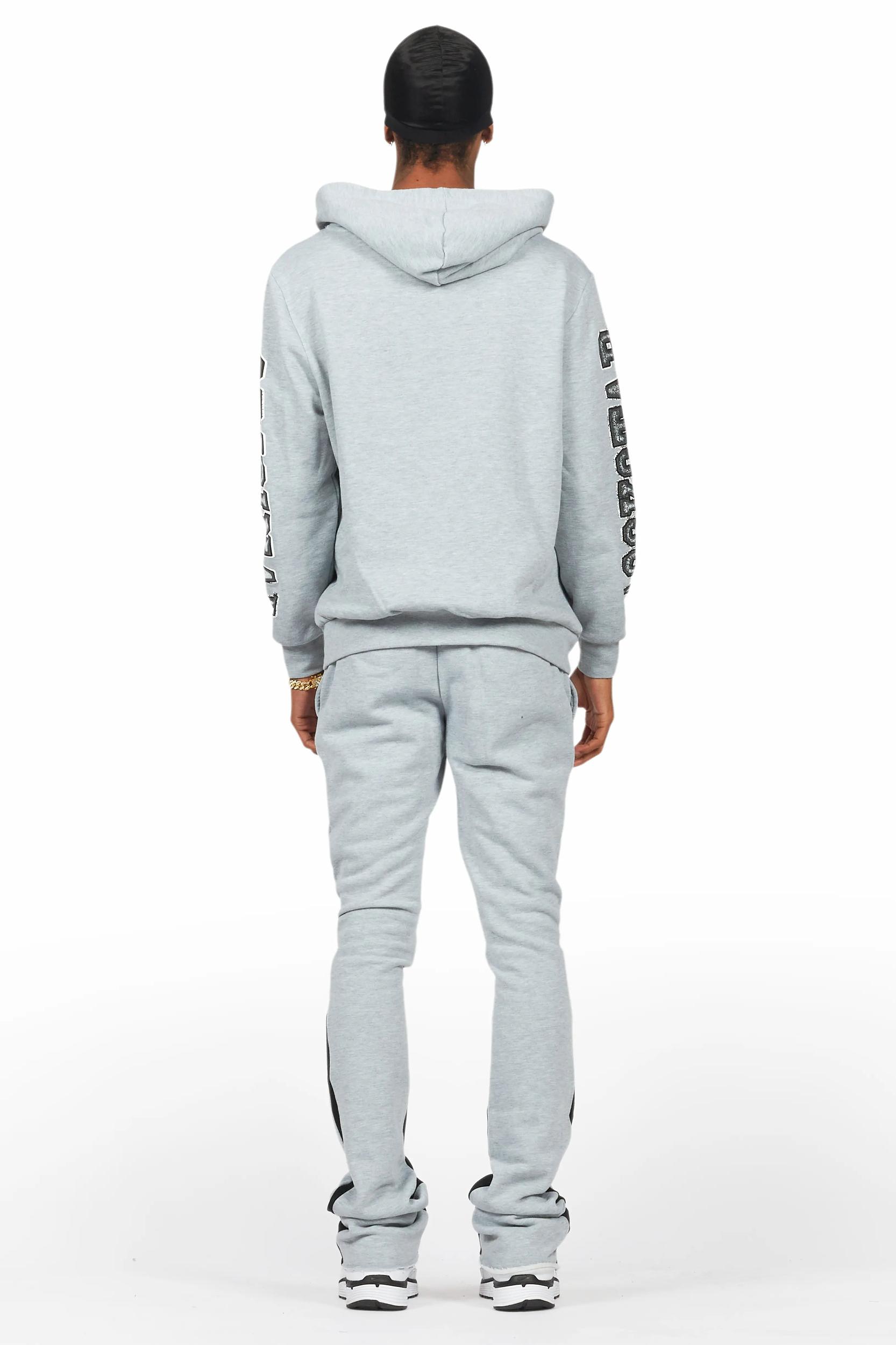 Fields Grey/White Stacked Flare Hoodie Track Set Male Product Image