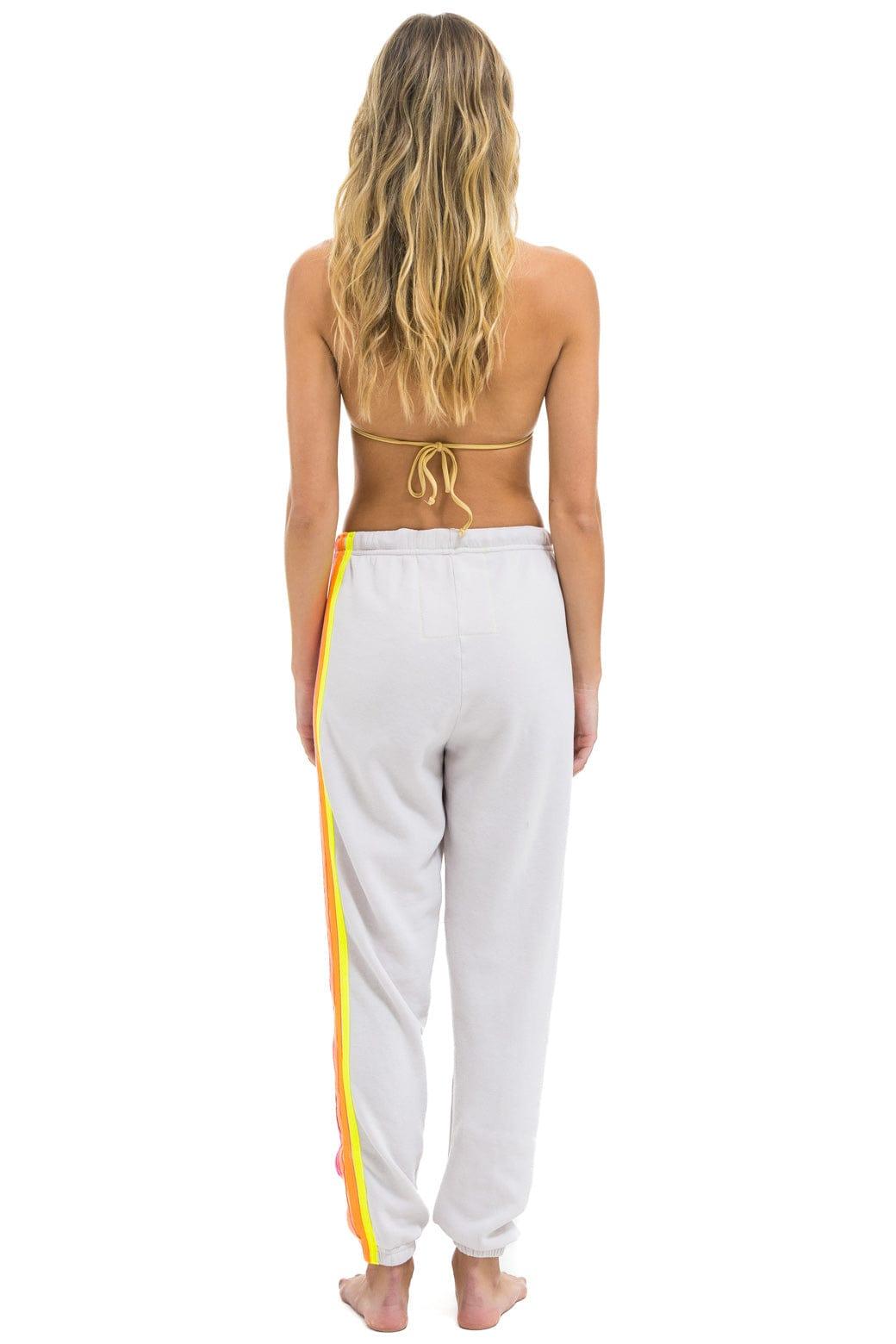 5 STRIPE SWEATPANTS - DOVE // NEON Female Product Image
