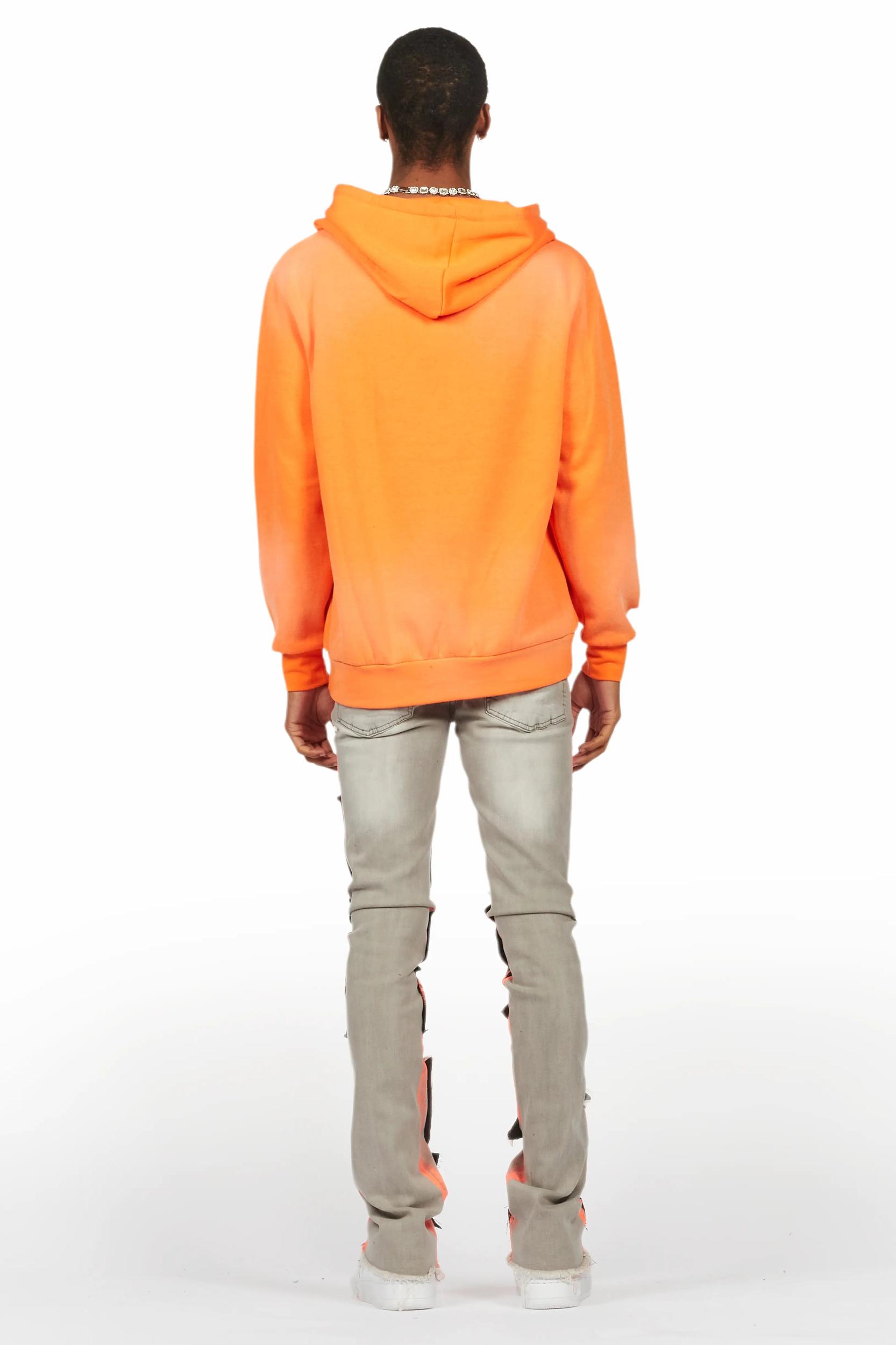 Valko Grey/Orange Roller Paint Stacked Flare Jean Male Product Image