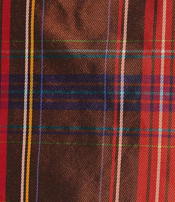 Trina Turk Berry Playful Plaid Taffeta Bubble Hem Dress Product Image