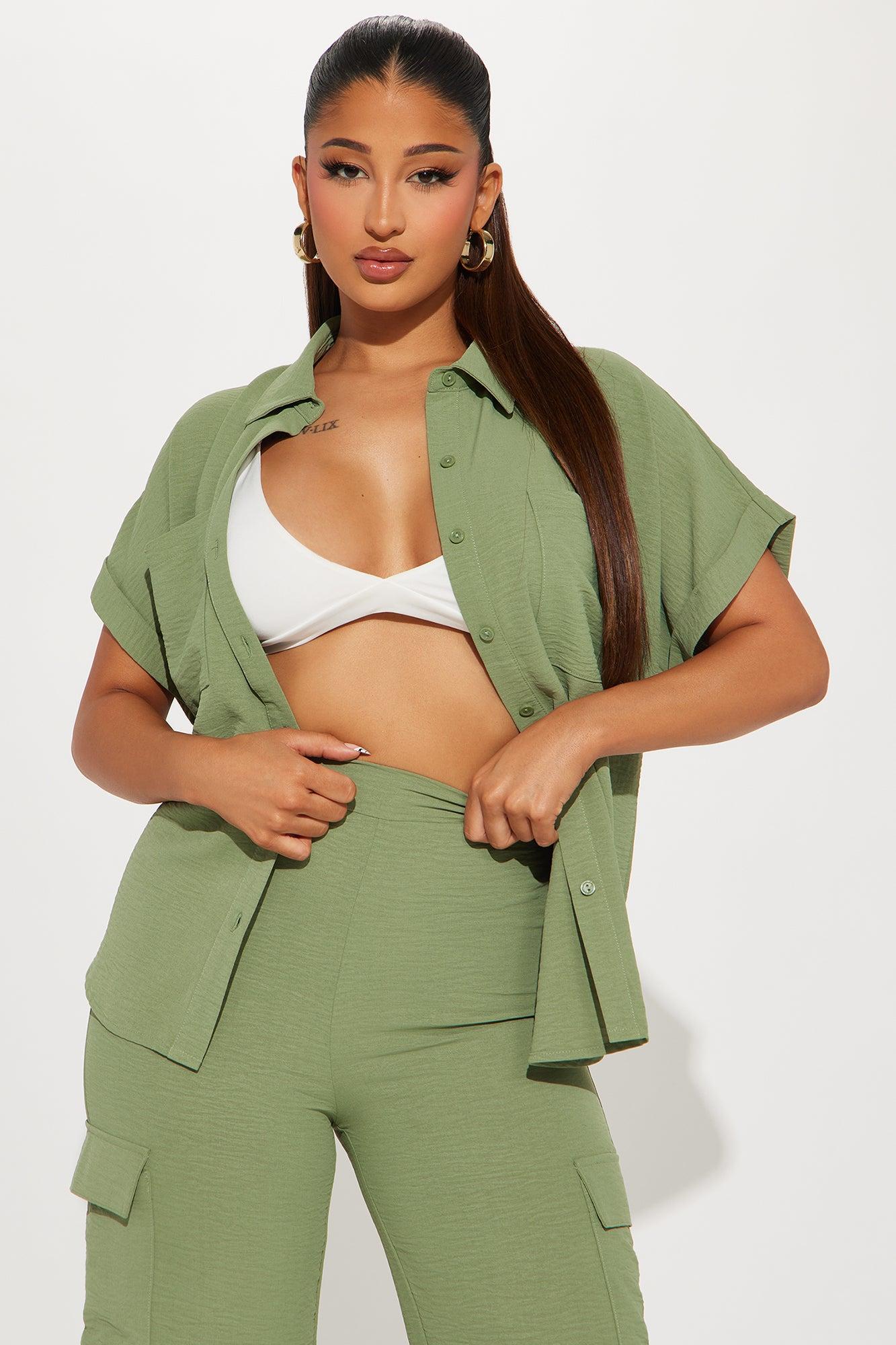 Caroline Cargo Pant Set - Sage Product Image