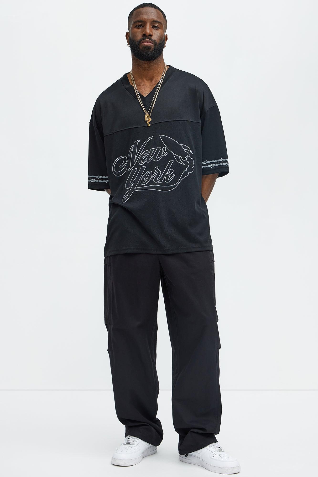 Rockets Embroidered Mesh Jersey - Black Product Image