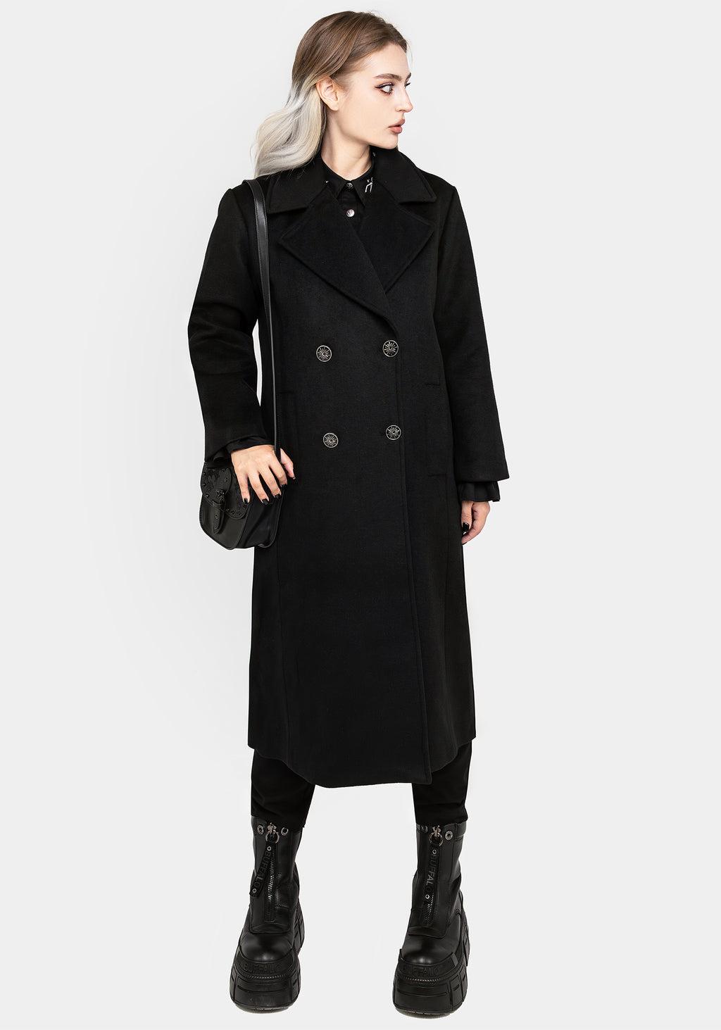 Theia Double Breasted Longline Wool Blend Coat Product Image