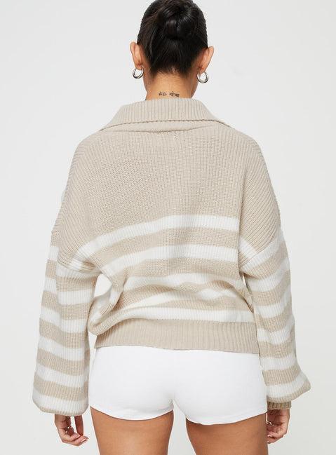 Williamson Stripe Sweater Beige Product Image