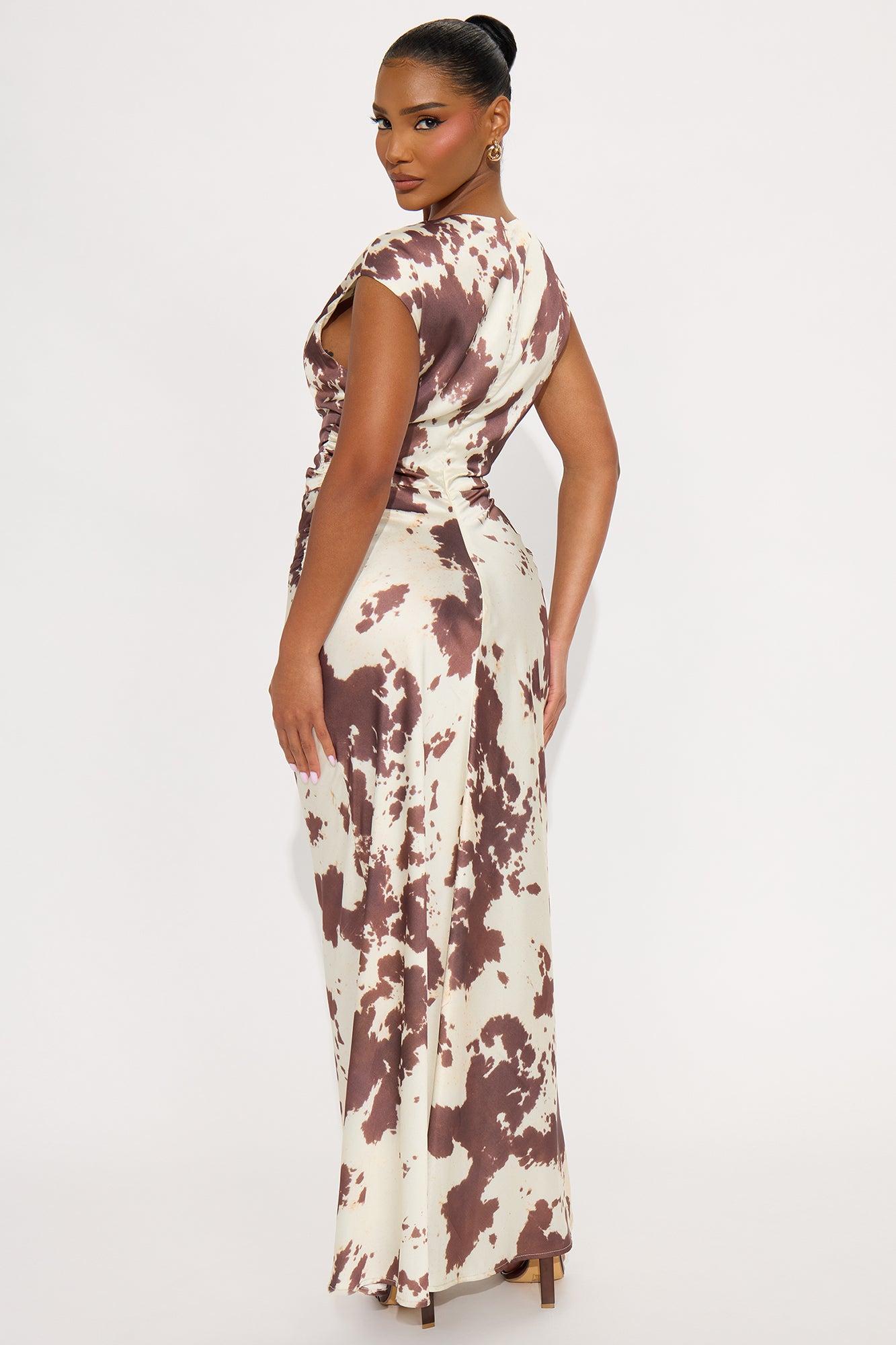 Kamila Satin Maxi Dress - Ivory/combo Female Product Image