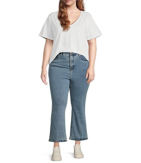 Good American Plus Size Good Legs Mid Rise Cropped Mini Boot Jeans Product Image
