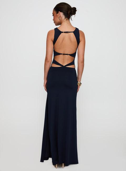 Undeniable Cut Out Maxi Dress Navy Product Image