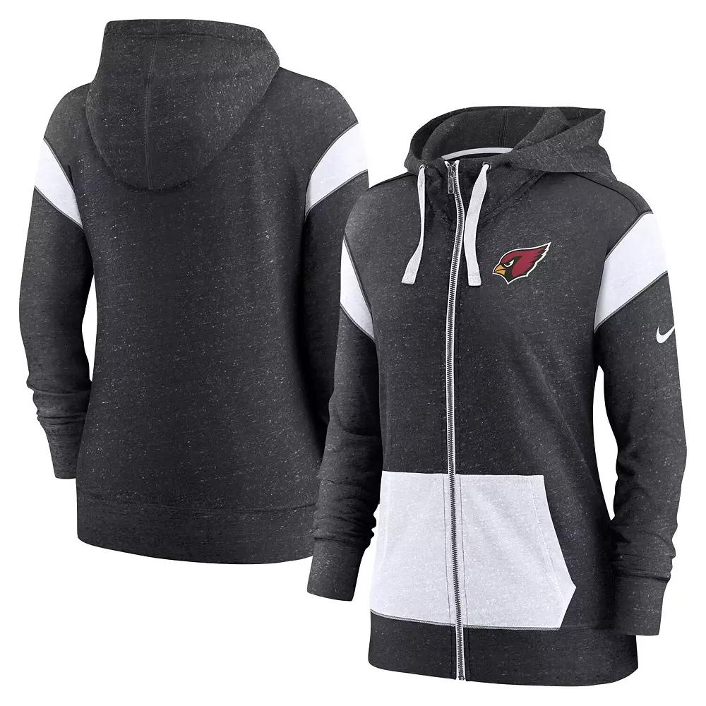 Women's Nike Heathered Black/White Arizona Cardinals Monaco Full-Zip Hoodie,  Product Image