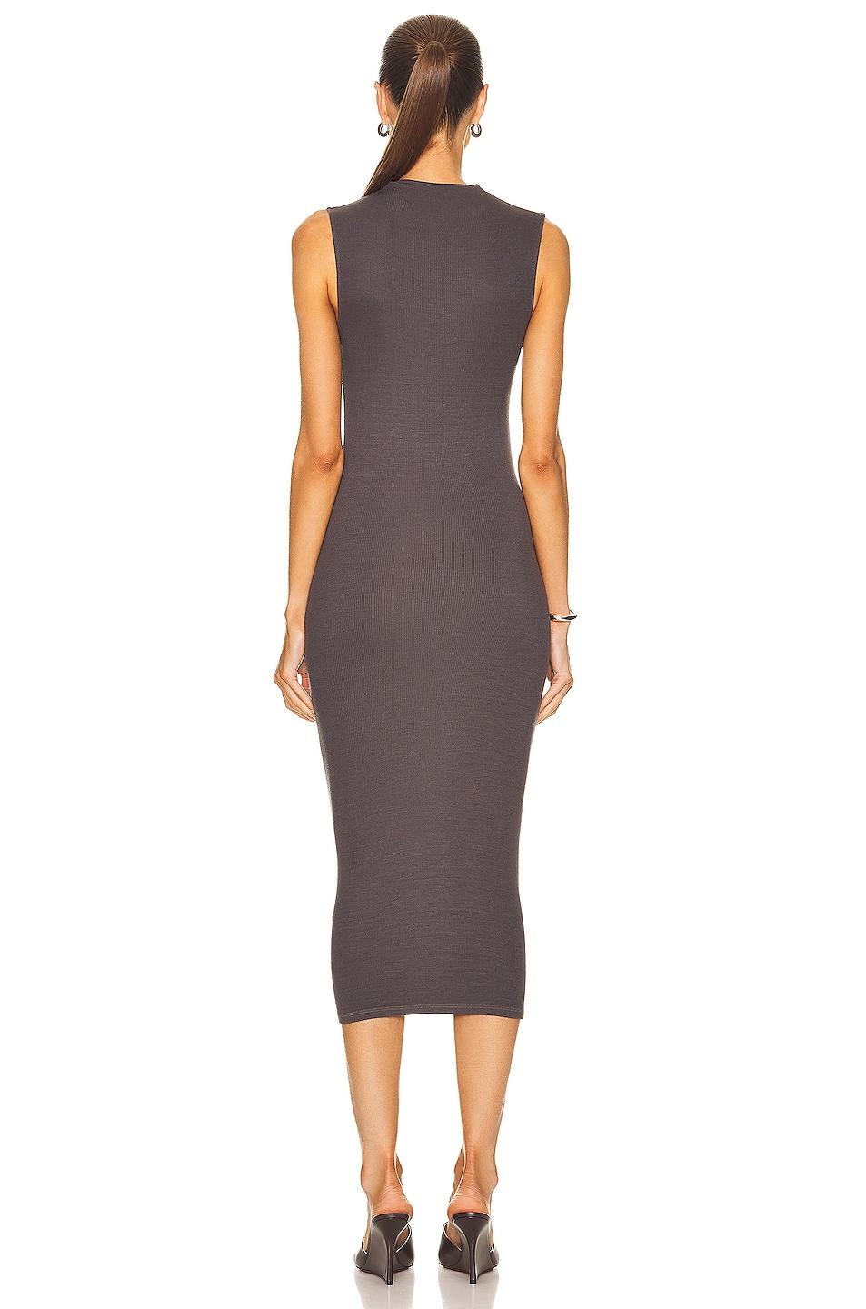 Silk Rib Sleeveless Twist Midi Dress Product Image