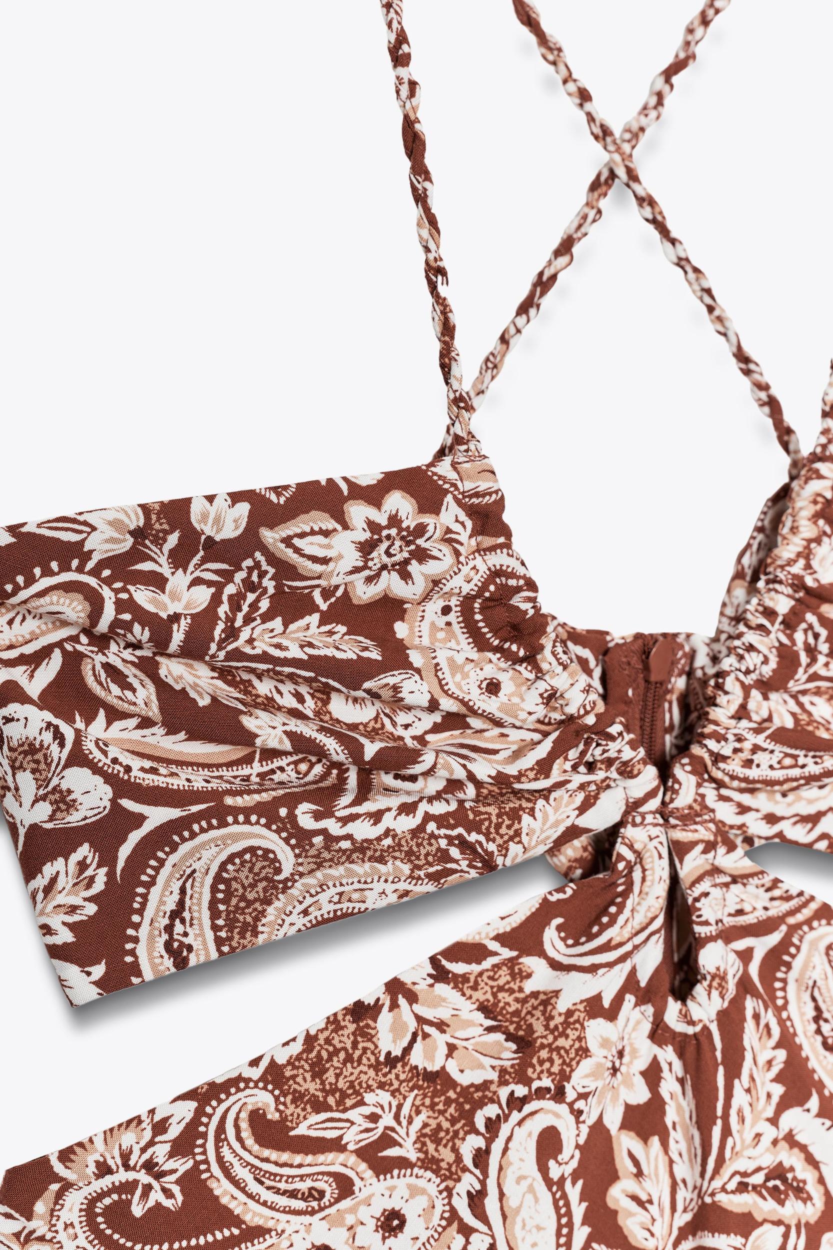 CUT OUT PRINT MIDI DRESS Product Image