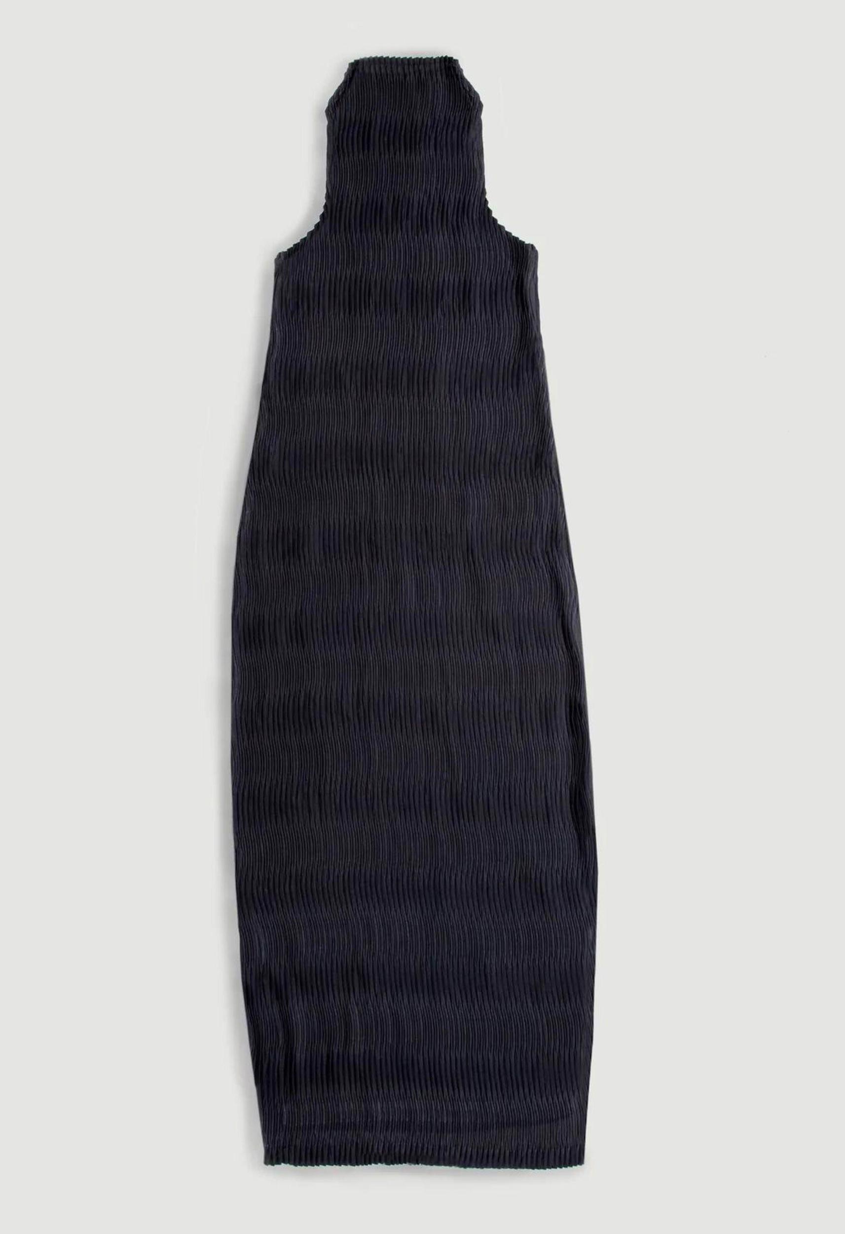 Wave Tank Dress in Black Shine Product Image
